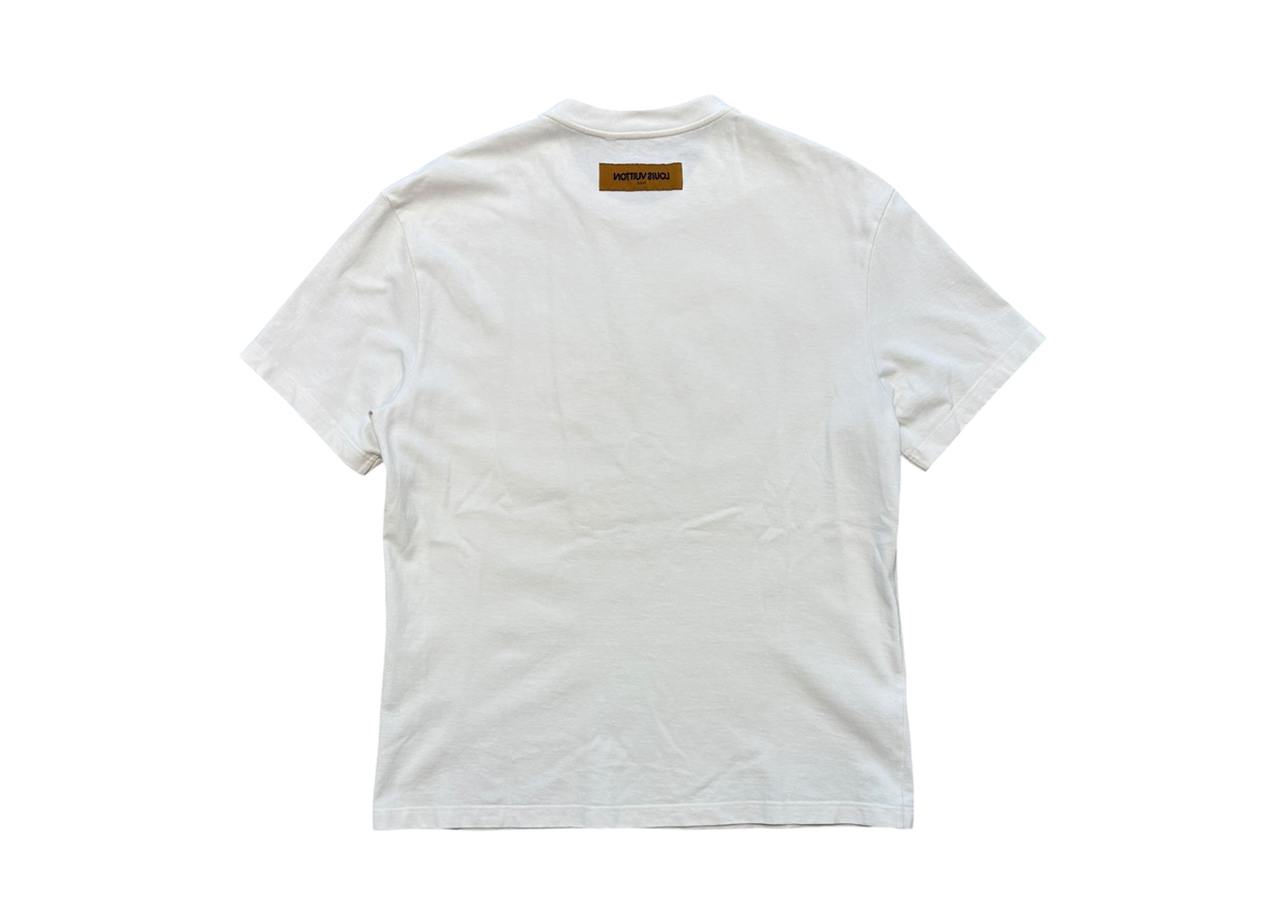 Louis Vuitton T-Shirt Embroidered Signature Pearl White COND 9/10