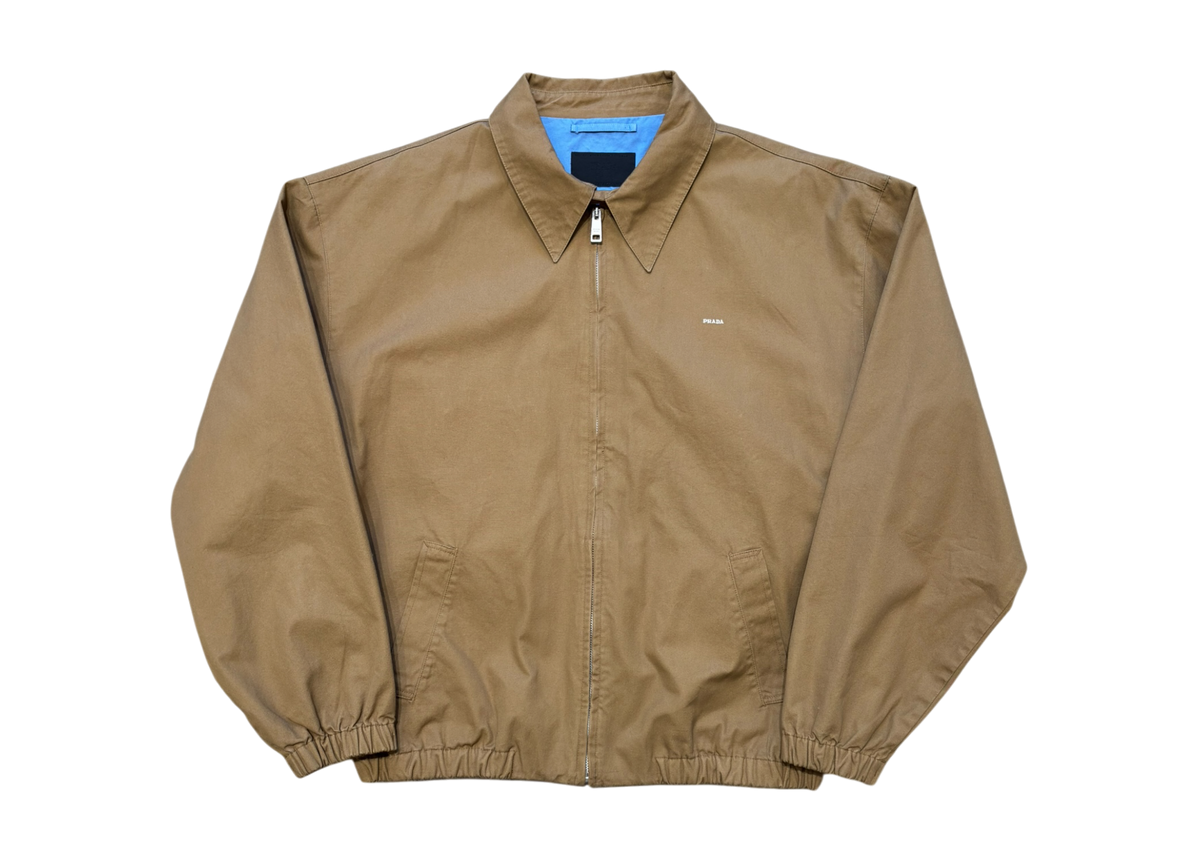 Prada Zip Jacket Cotton Blouson Camel Brown