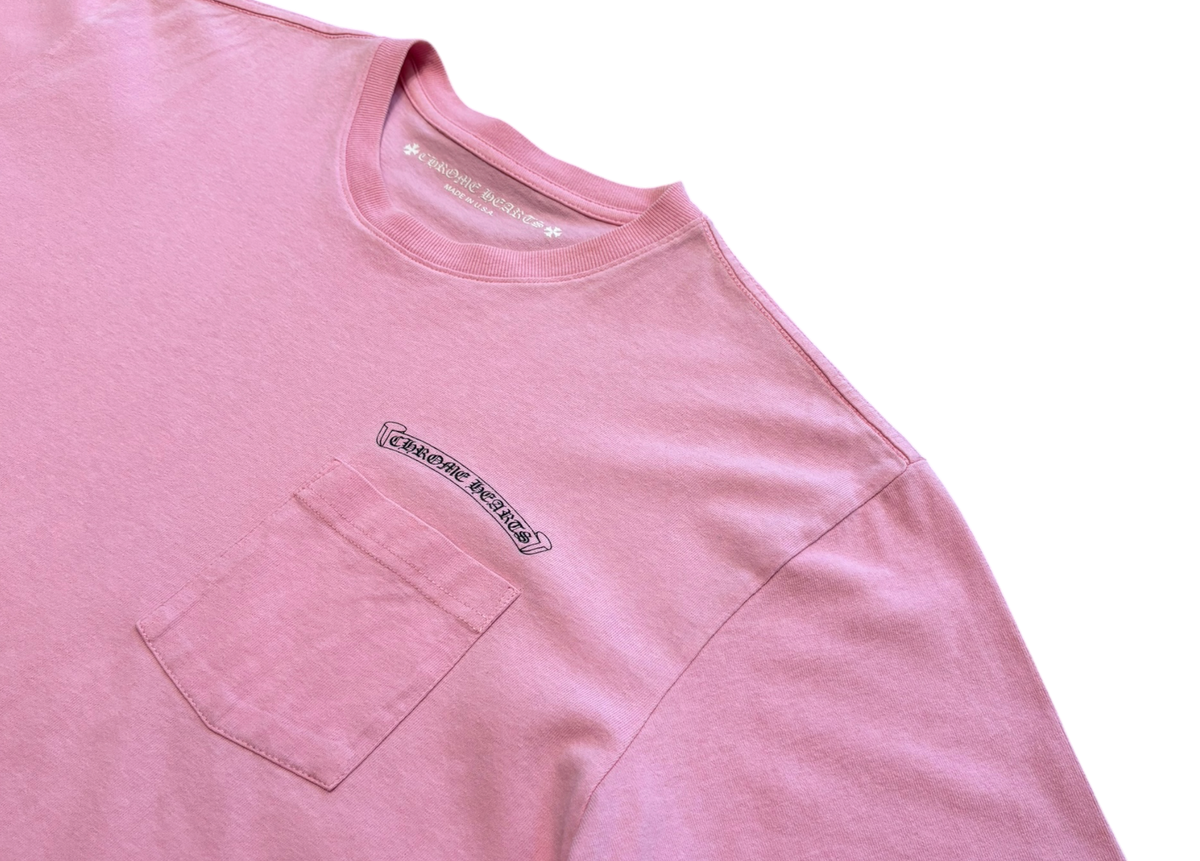 Chrome Hearts T-Shirt Matty Boy Scroll Pocket Pink