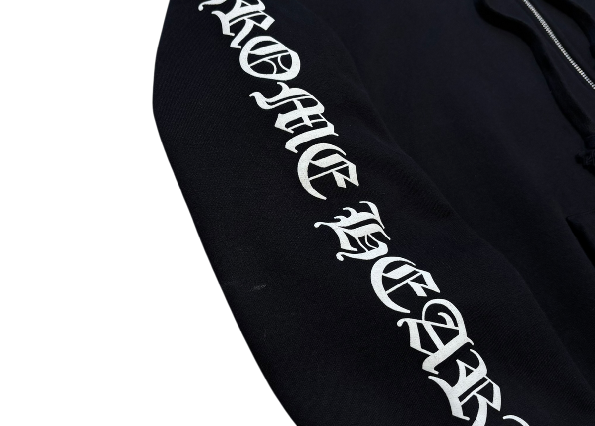 Chrome Hearts Zip Hoodie Thermal Scroll Logo Black