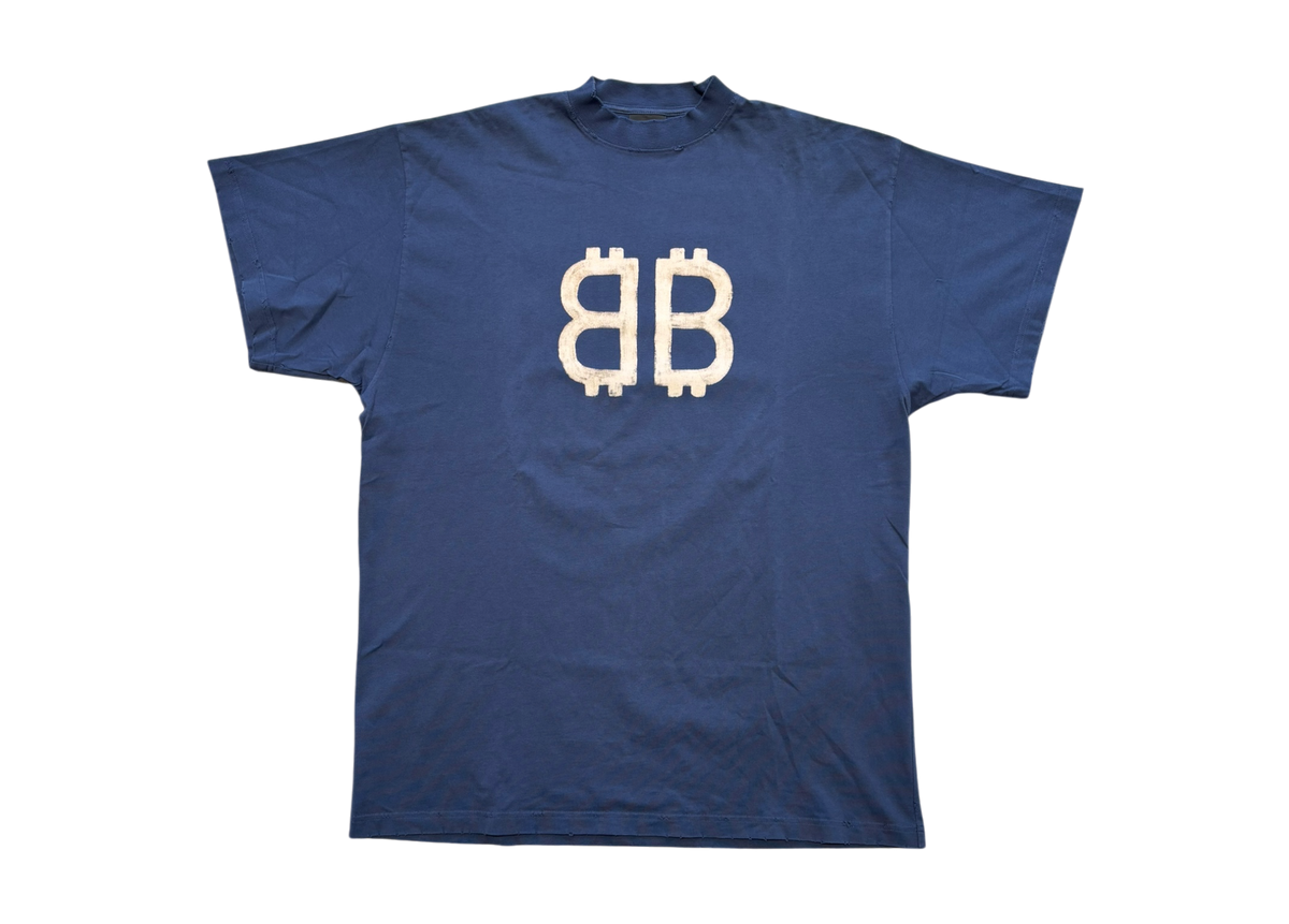 Balenciaga T-Shirt BB Bitcoin Logo Blue