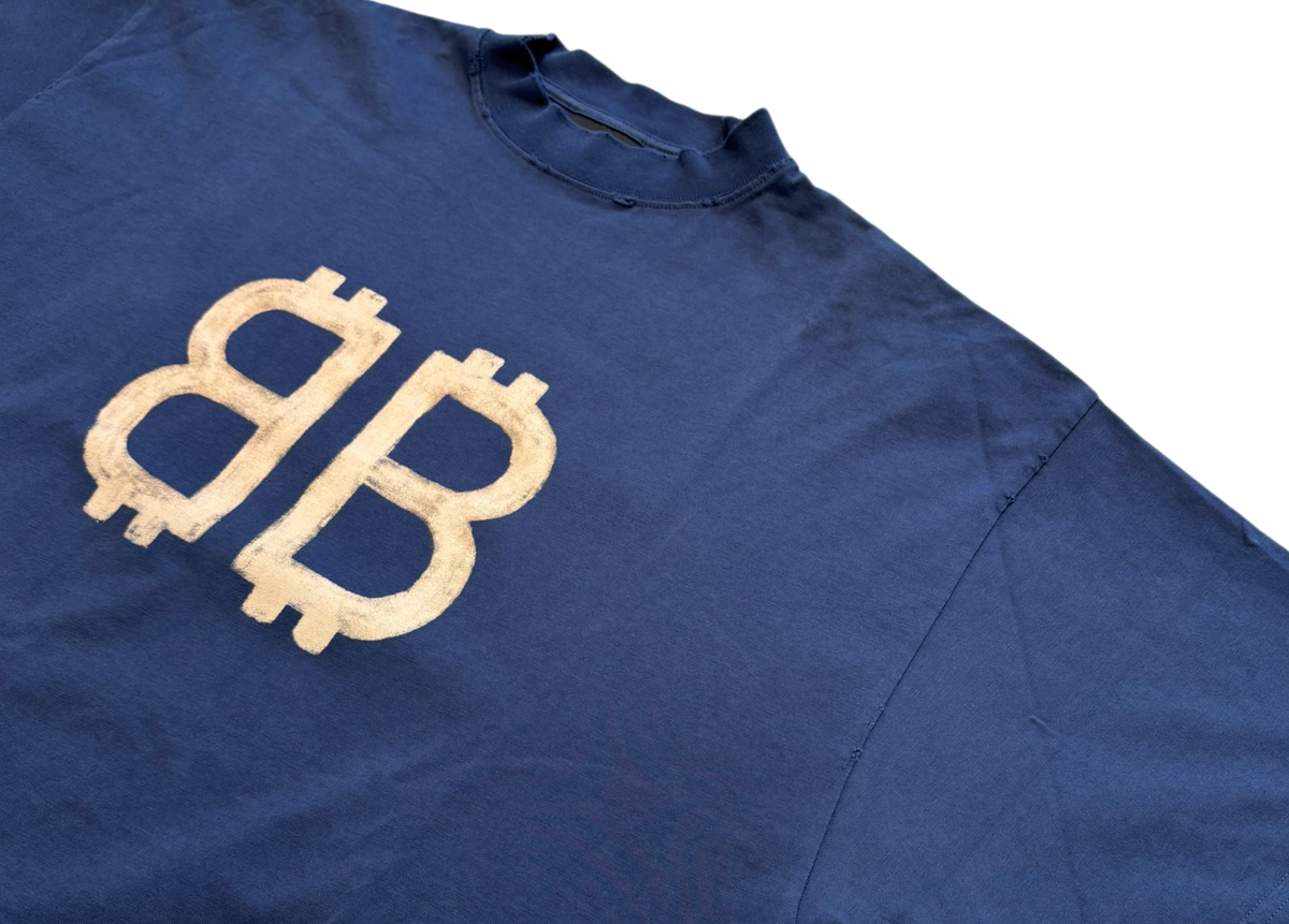 Balenciaga T-Shirt BB Bitcoin Logo Blue