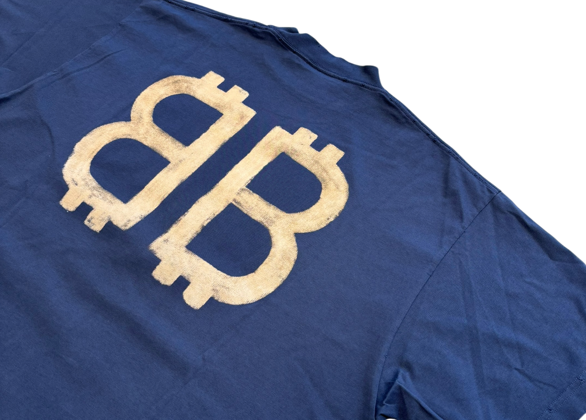 Balenciaga T-Shirt BB Bitcoin Logo Blue
