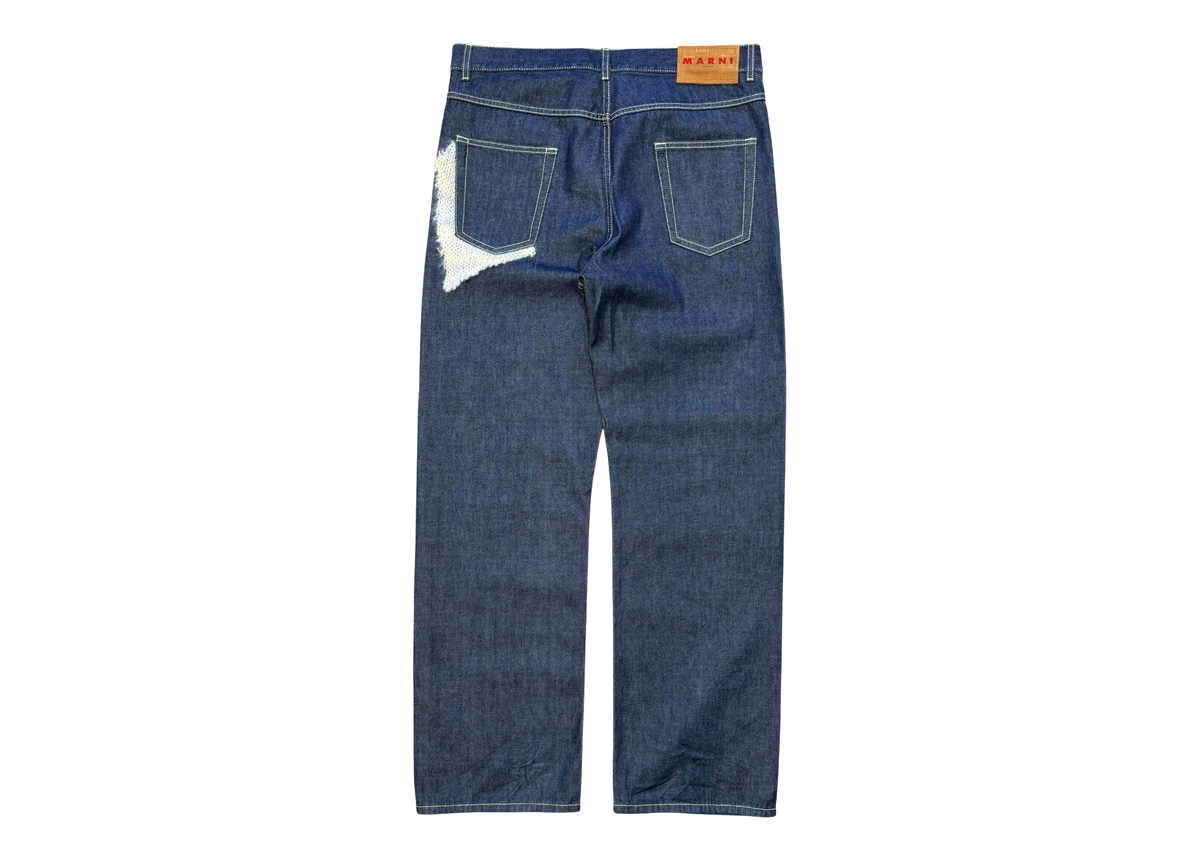 Marni Denim Jeans Mohair Panels