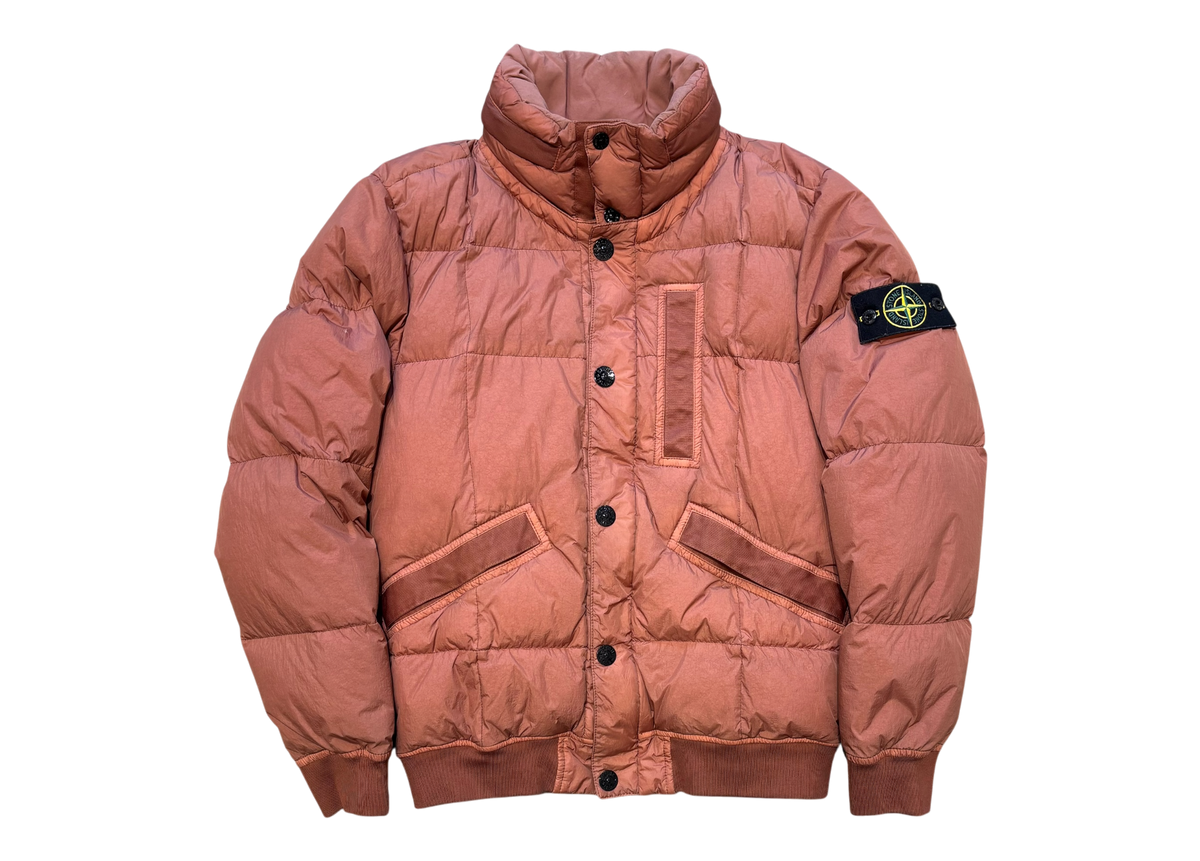 Stone Island Jacket Garment Dyed Crinkle Reps NY Down Terracotta