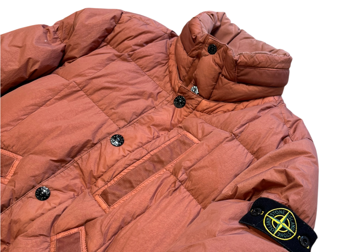 Stone Island Jacket Garment Dyed Crinkle Reps NY Down Terracotta