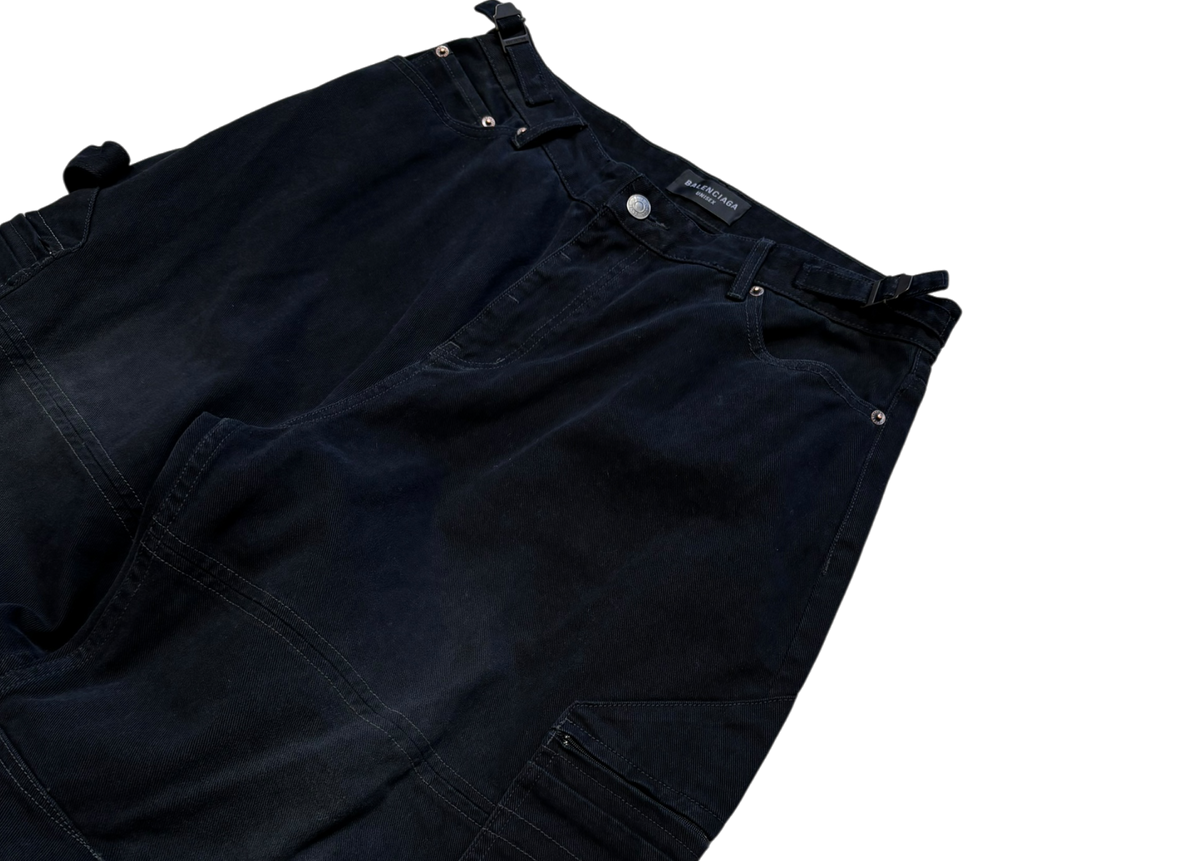 Balenciaga Denim Jeans Multi-Pocket Carpenter Washed Black