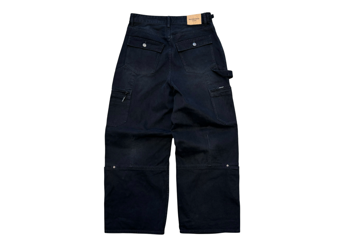 Balenciaga Denim Jeans Multi-Pocket Carpenter Washed Black