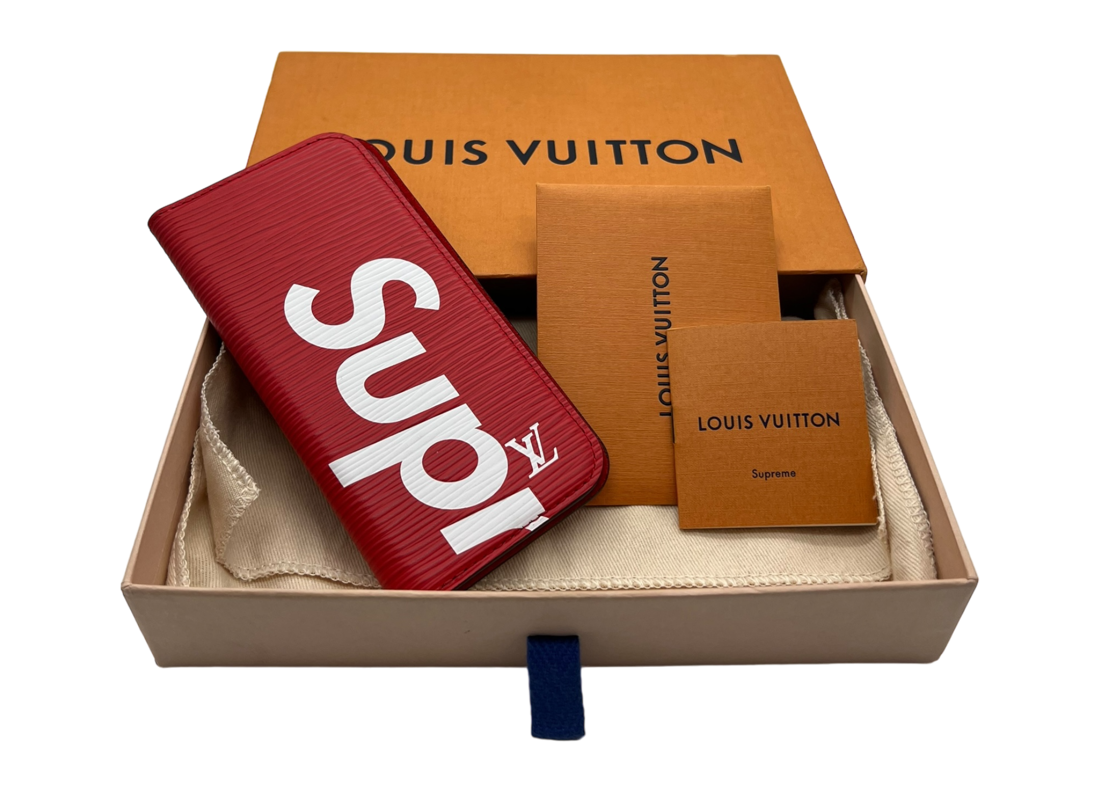 Louis Vuitton x Supreme iPhone 7 Folio / Wallet COND NEW