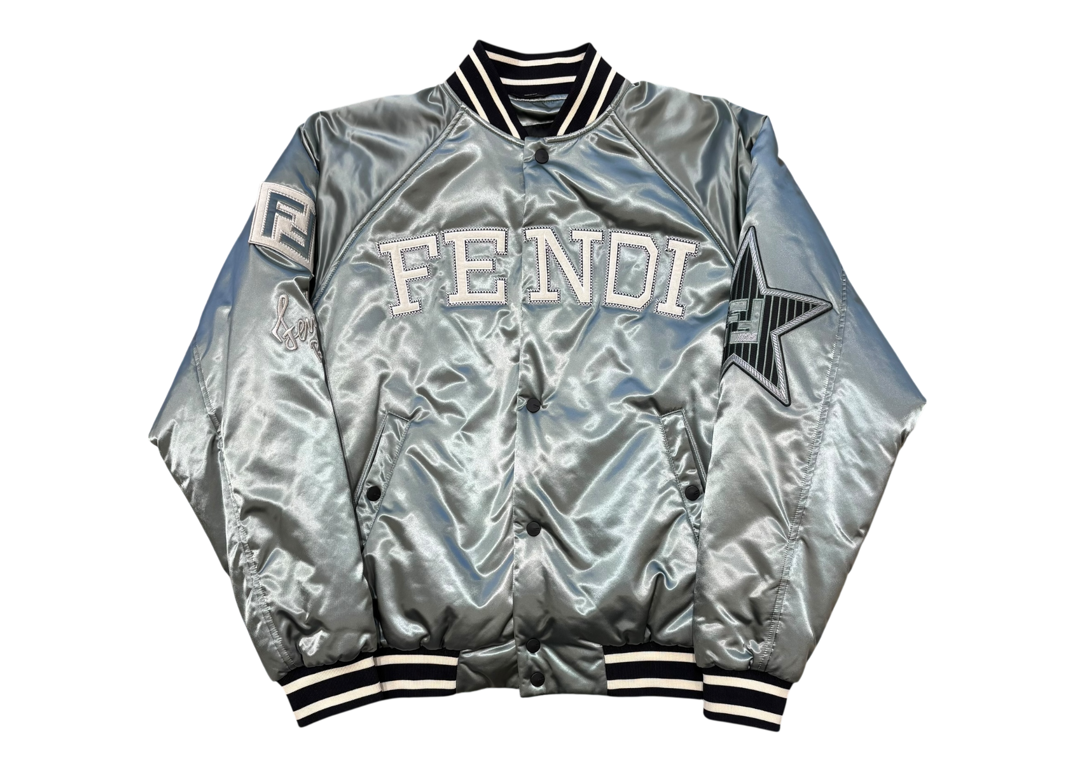 Fendi Bomber Varsity Jacket Grey COND 10/10