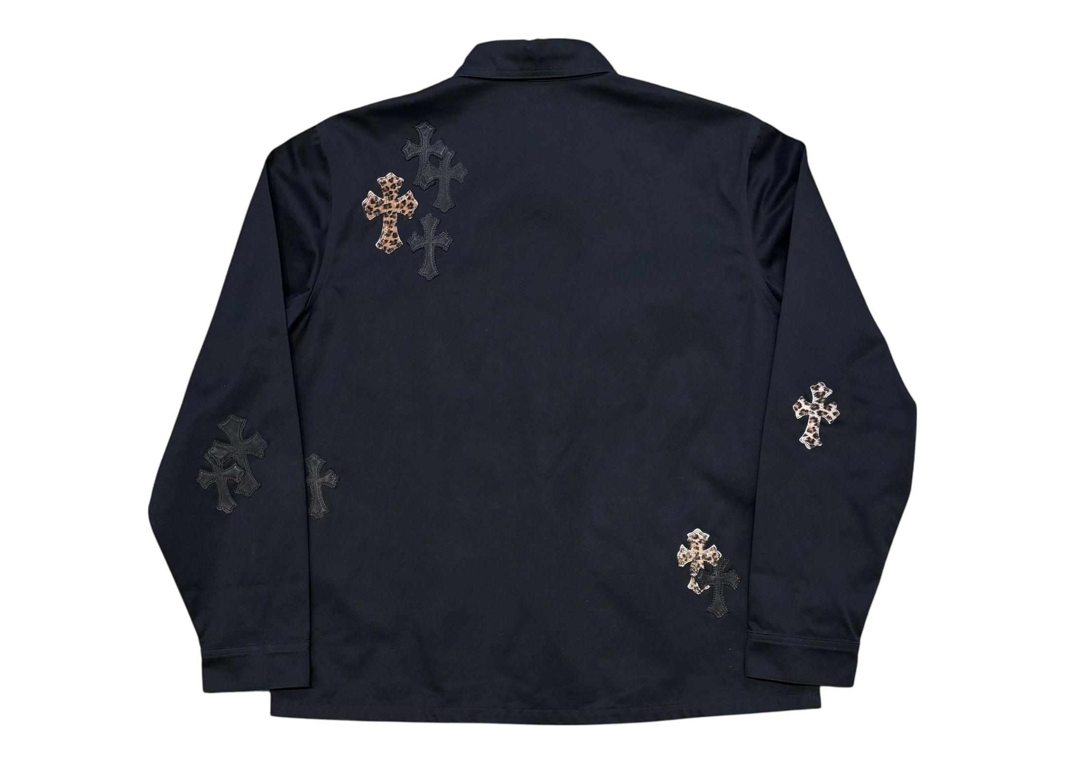 Chrome Hearts Jacket Work Dog Leopard Cross Black COND NEW