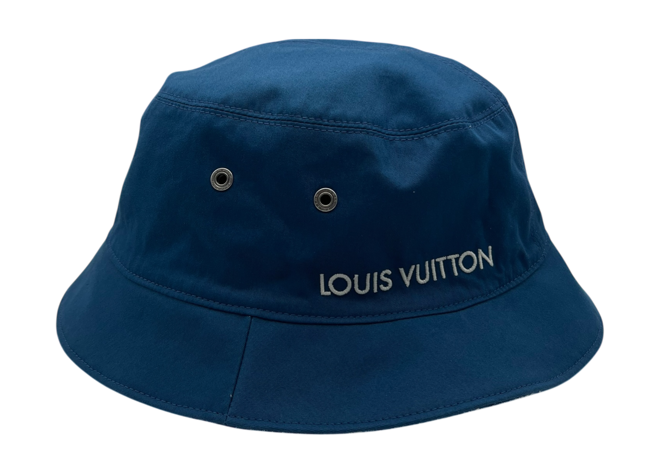 Louis Vuitton Bucket Denim Monogram Revesible Blue COND 10/10