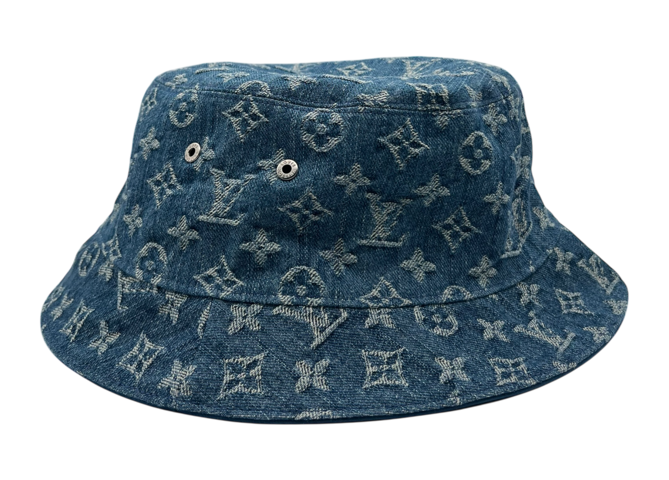 Louis Vuitton Bucket Denim Monogram Revesible Blue COND 10/10