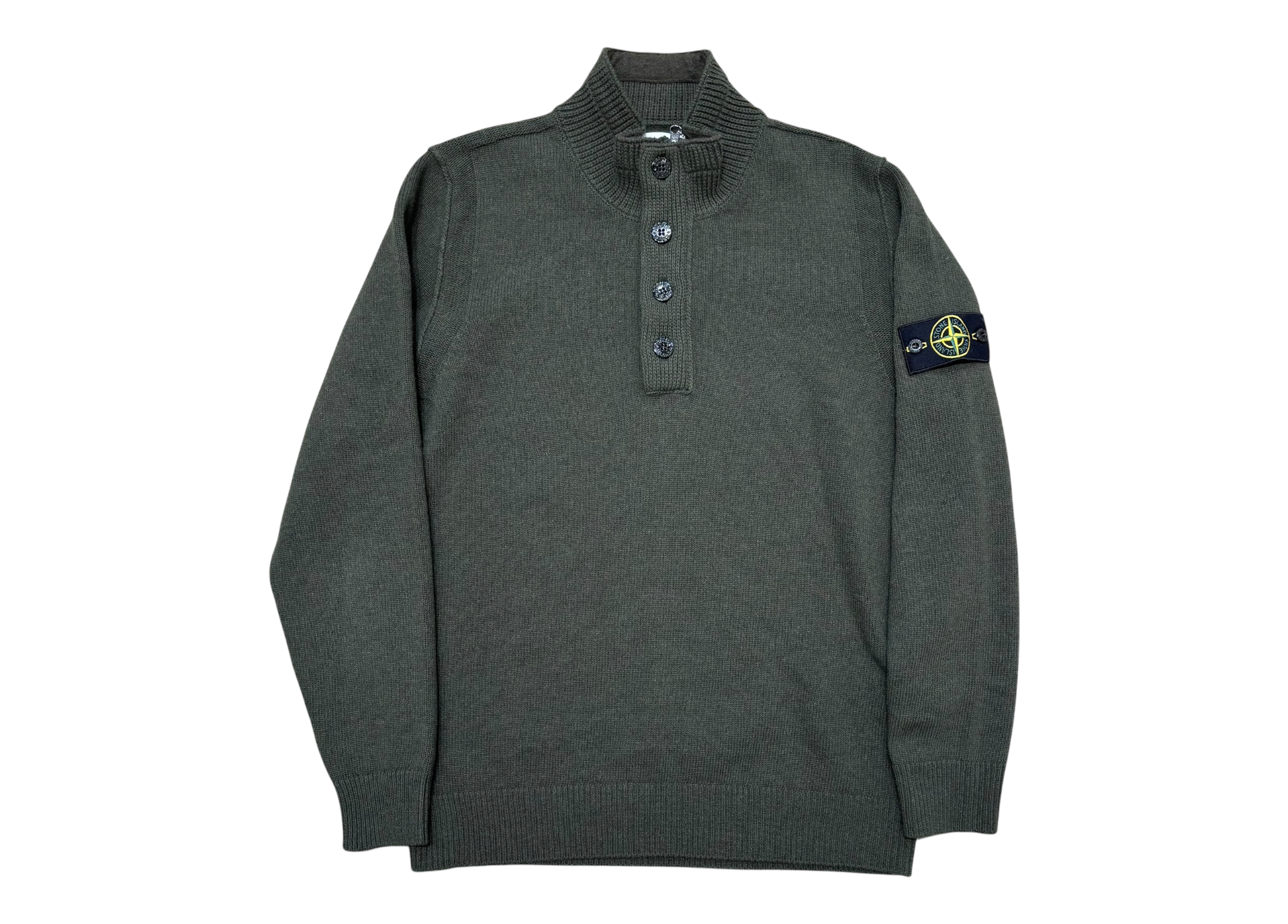 Stone Island Sweater Quarter Botton Zip Green COND 9.5/10