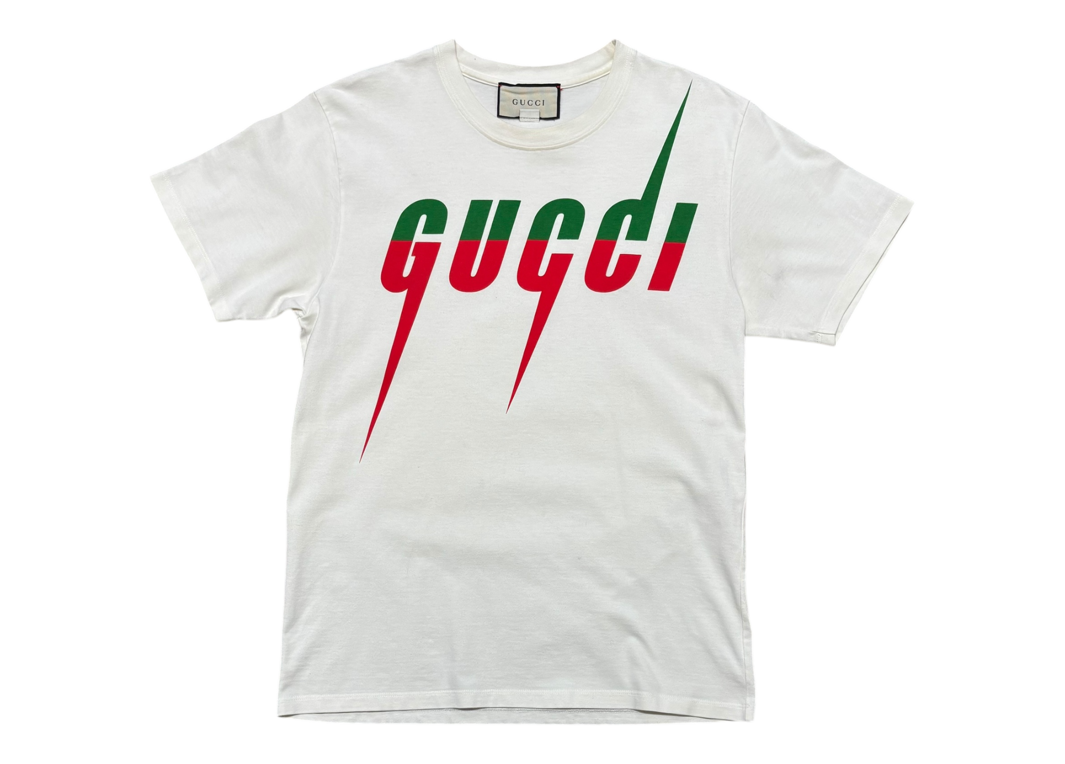 Gucci T-shirt White Logo COND 8.8/10 (Fit M)