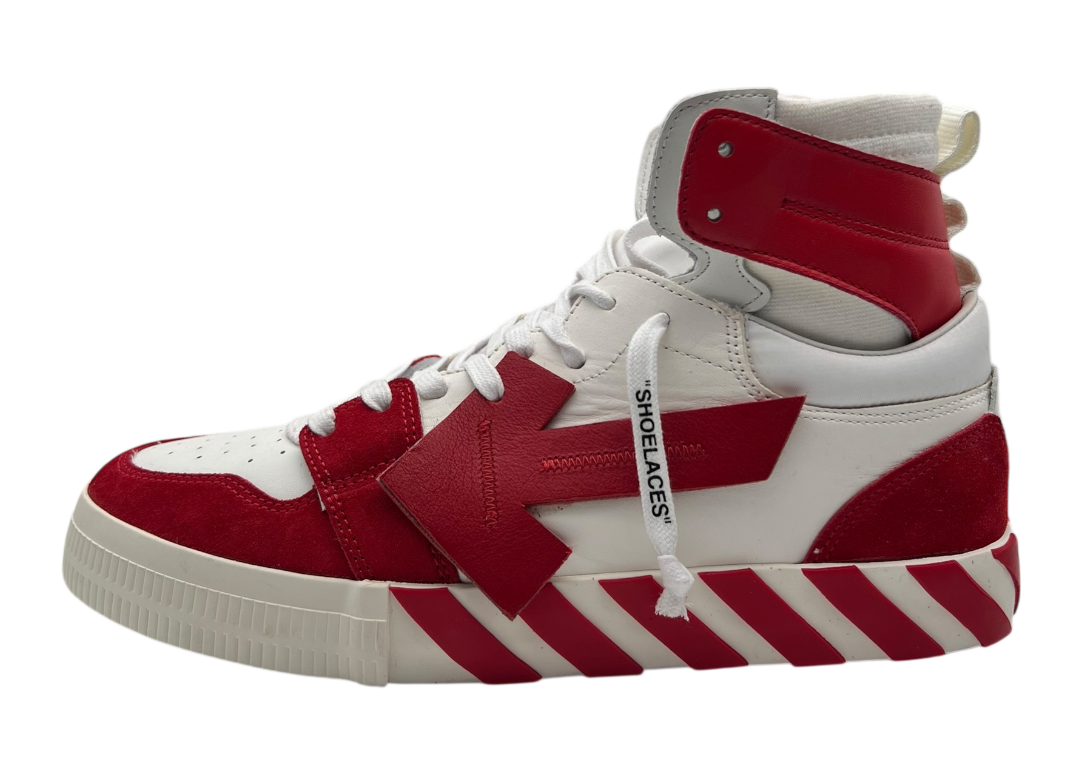 Off-White Vulc High White Red COND NEW (NO BOX)