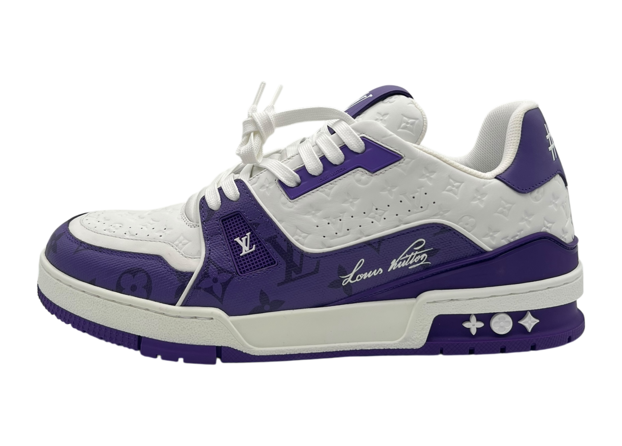 Louis Vuitton Trainer White Purple Monogram COND NEW (NO BOX)