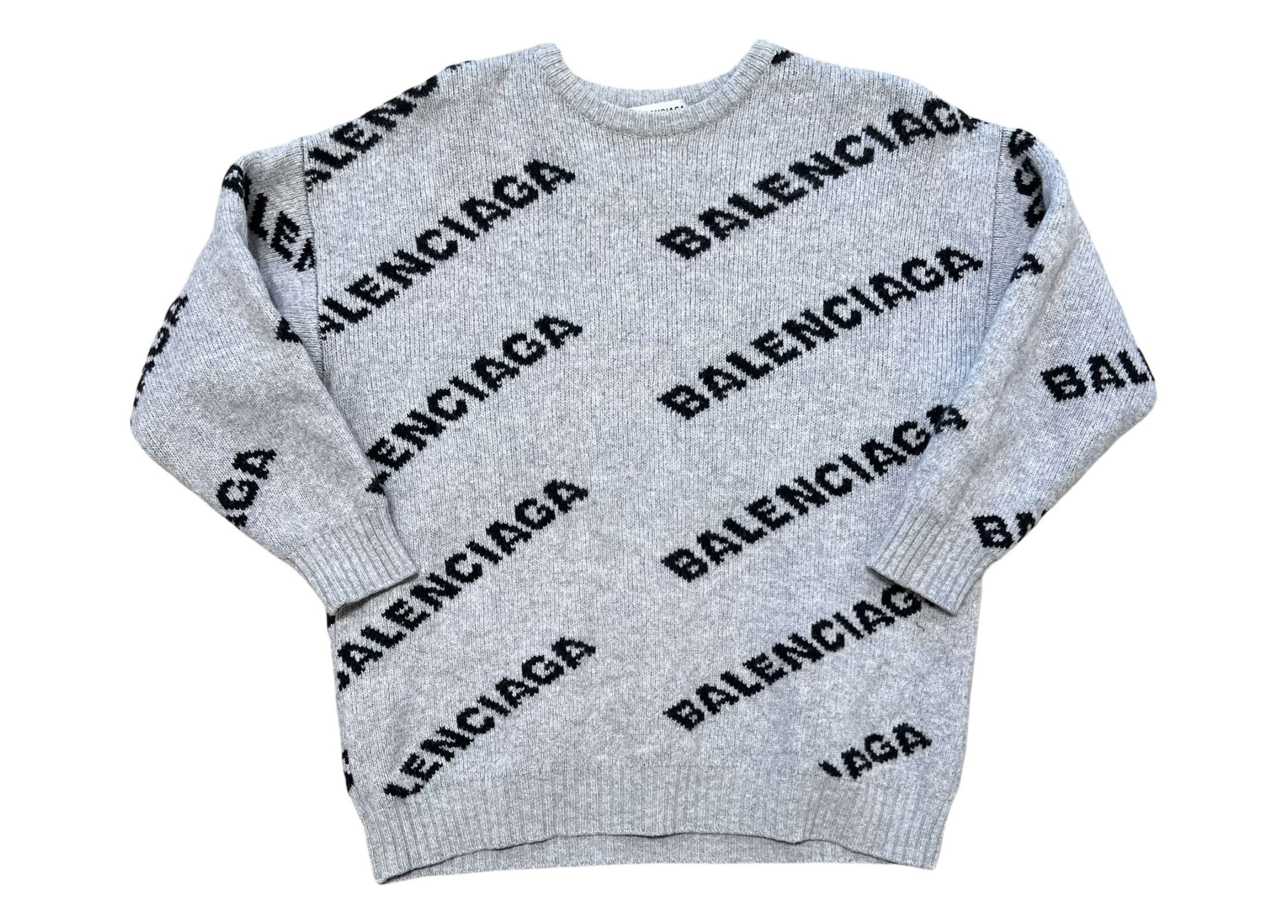 Balenciaga Sweater Grey Logo COND 9.8/10