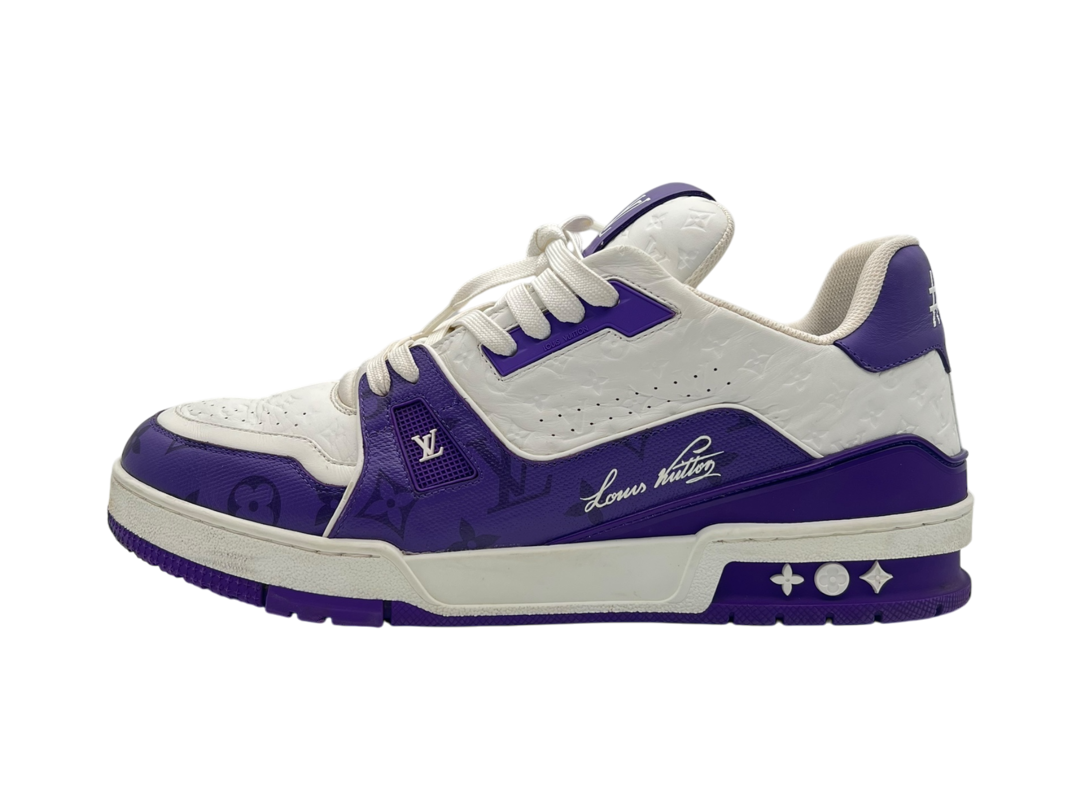 Louis Vuitton Trainer White Purple COND 8.8/10 (NO BOX)