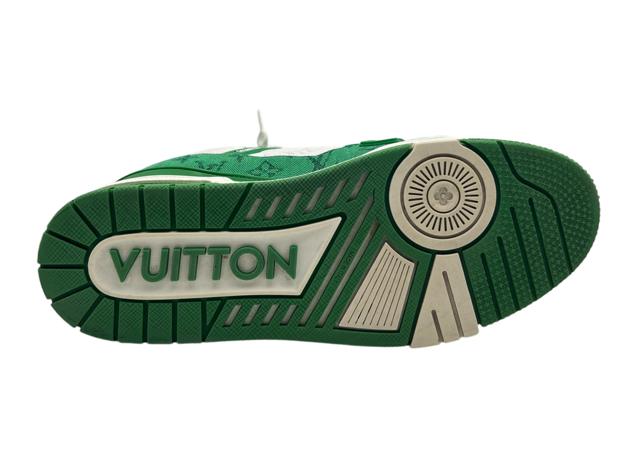 Louis Vuitton Trainer Denim White Green COND 9/10 (NO BOX)
