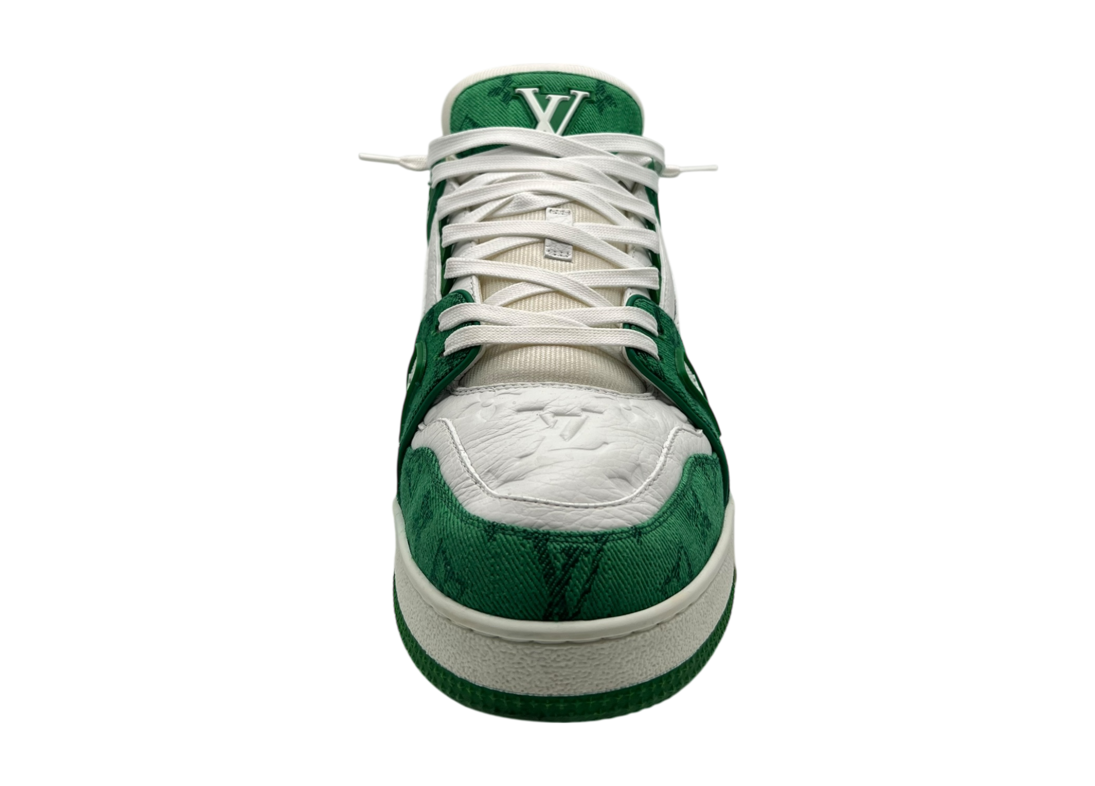 Louis Vuitton Trainer Denim White Green COND 9/10 (NO BOX)