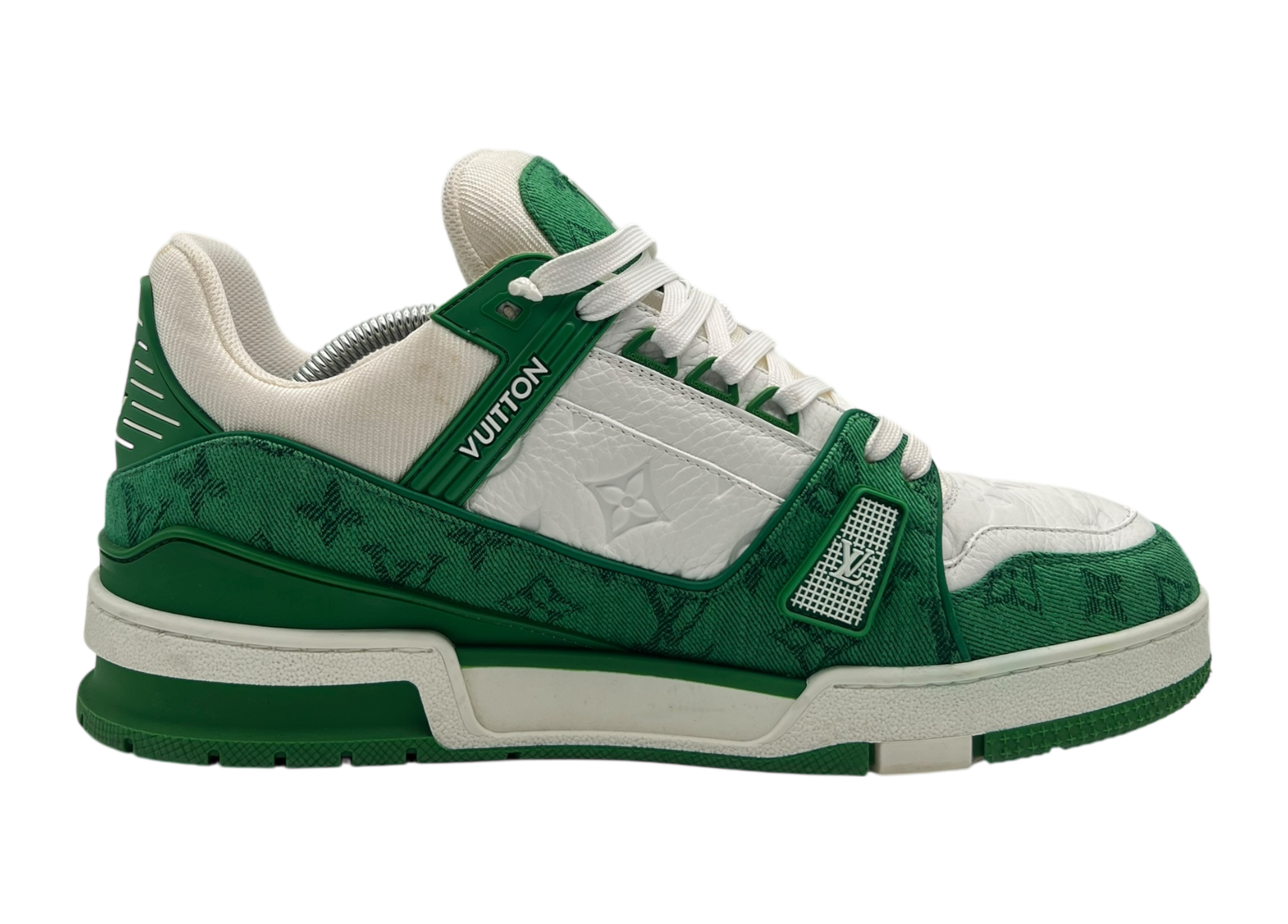 Louis Vuitton Trainer Denim White Green COND 9/10 (NO BOX)