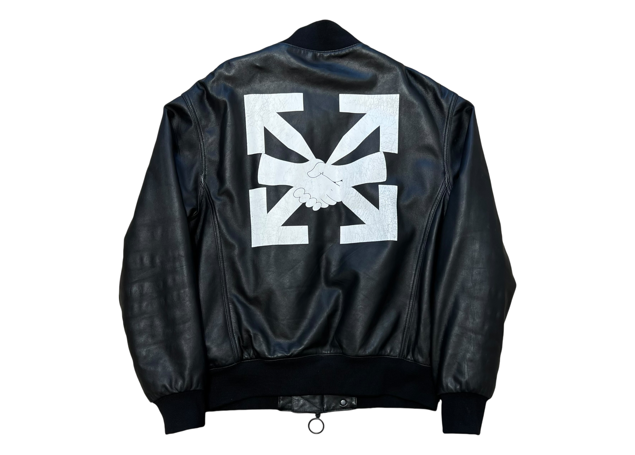 Off-White Leather Jacket Black COND 9/10