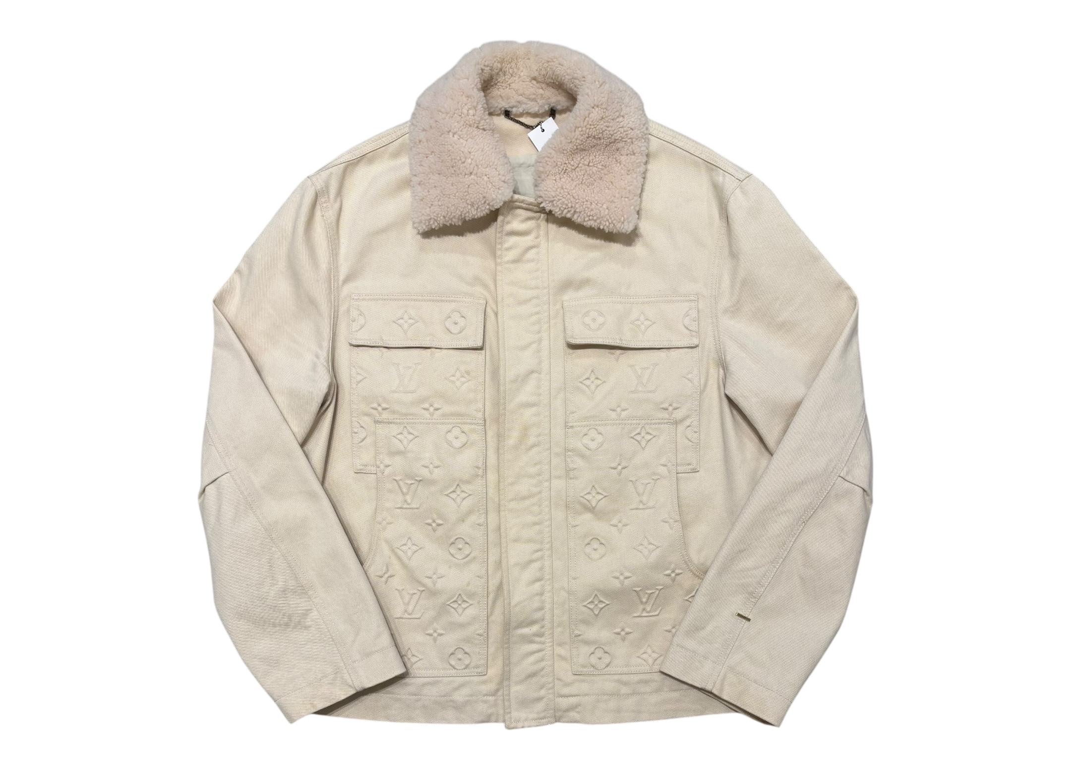 Louis Vuitton Jacket Workwear Cream Monogram COND 8/10