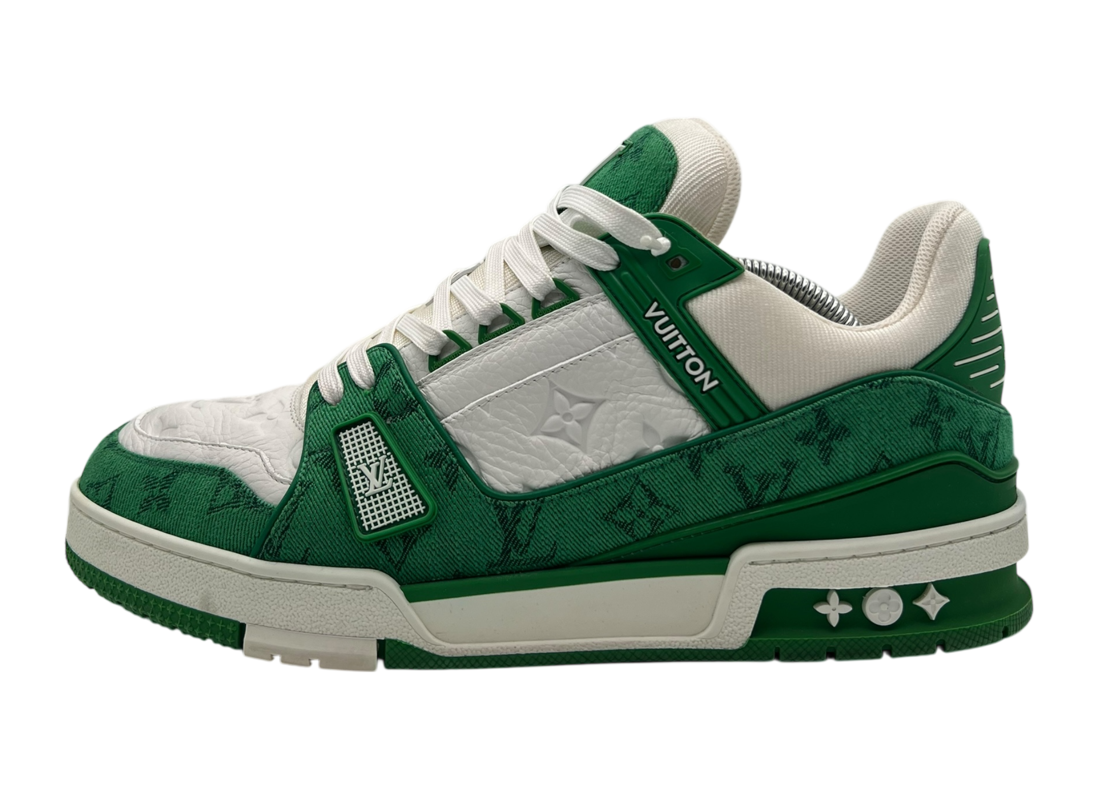 Louis Vuitton Trainer Denim White Green COND 9/10 (NO BOX)