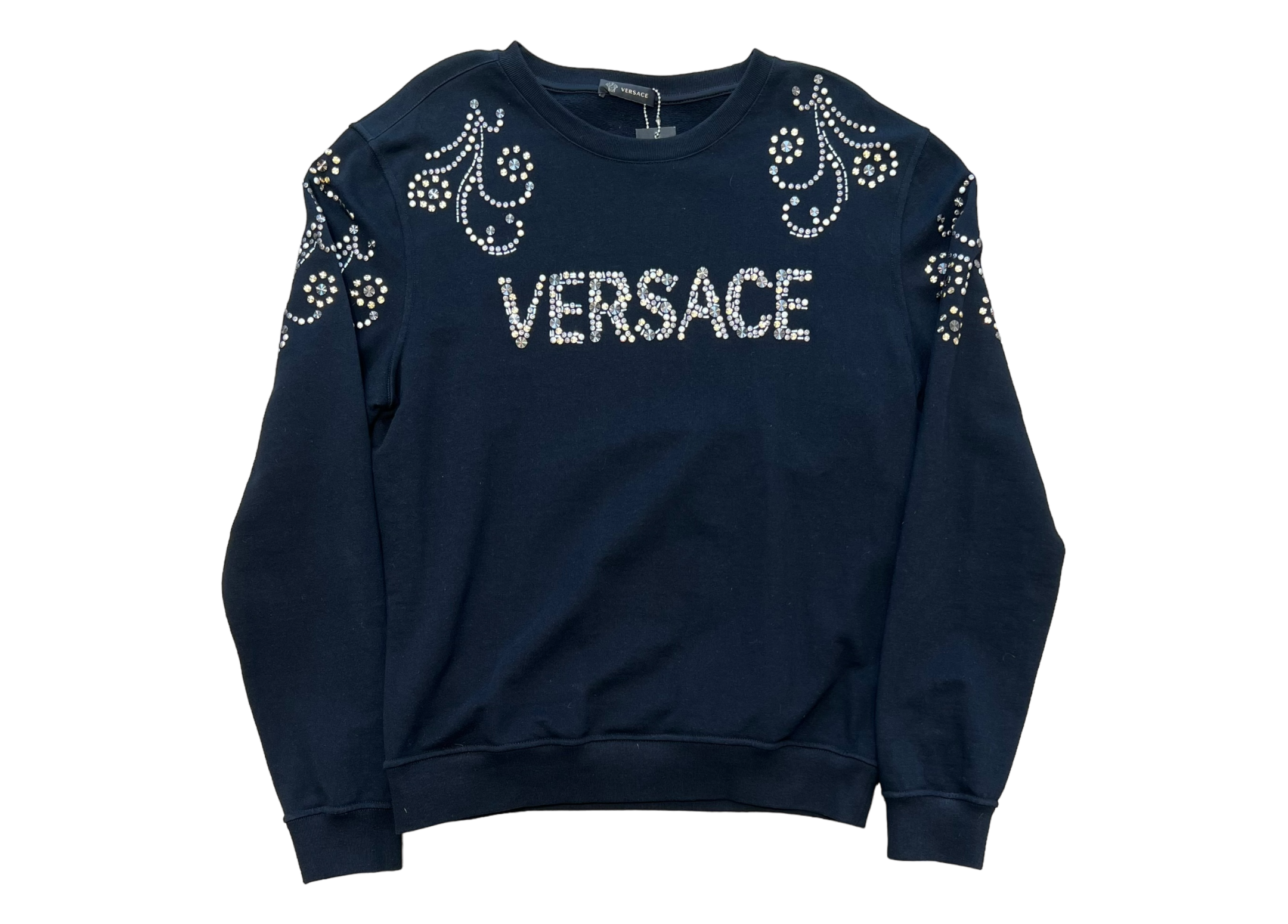 Versace Crewneck Logo Studs COND 9.5/10