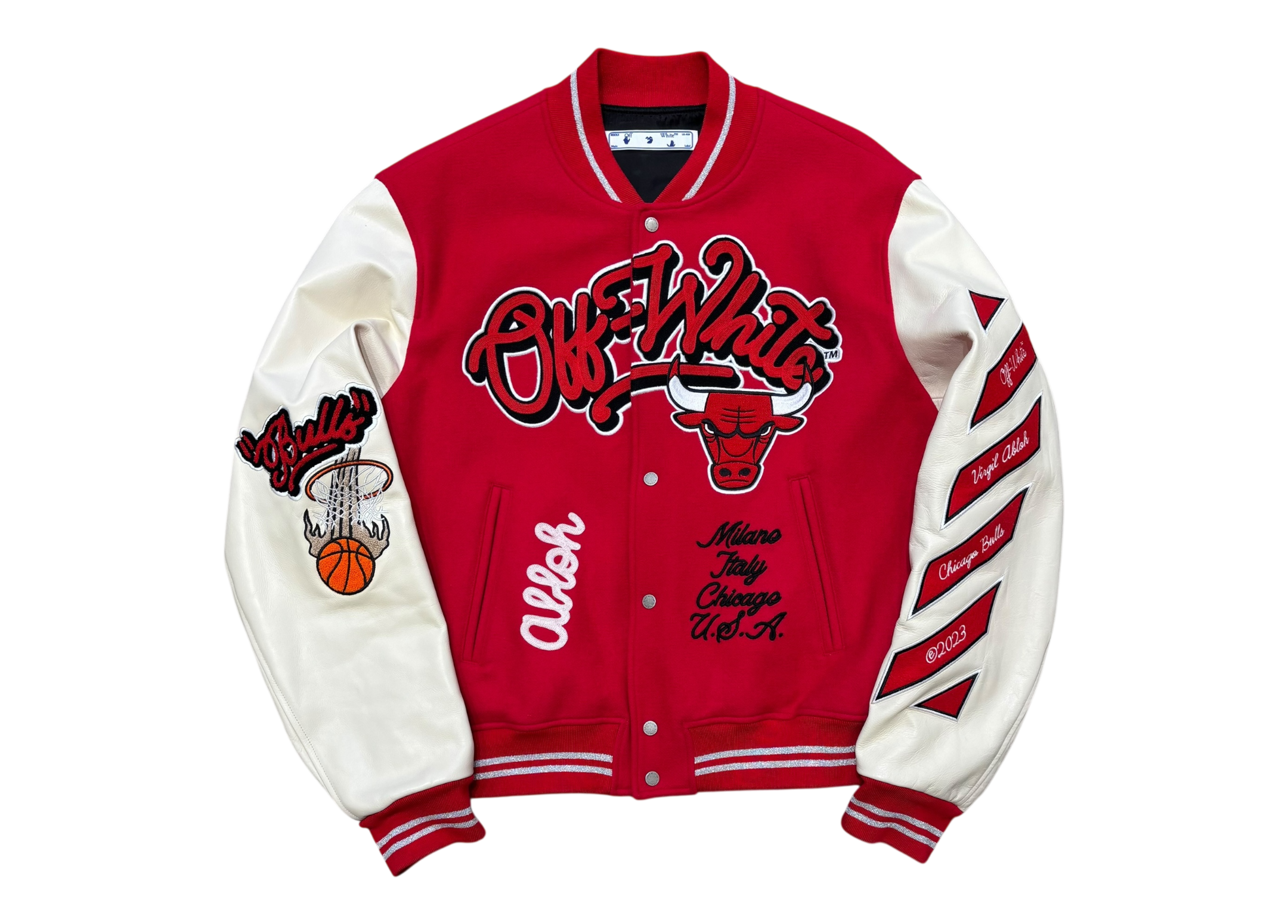 Off-White Varsity Jacket Chicago Bulls Red COND 9.9/10