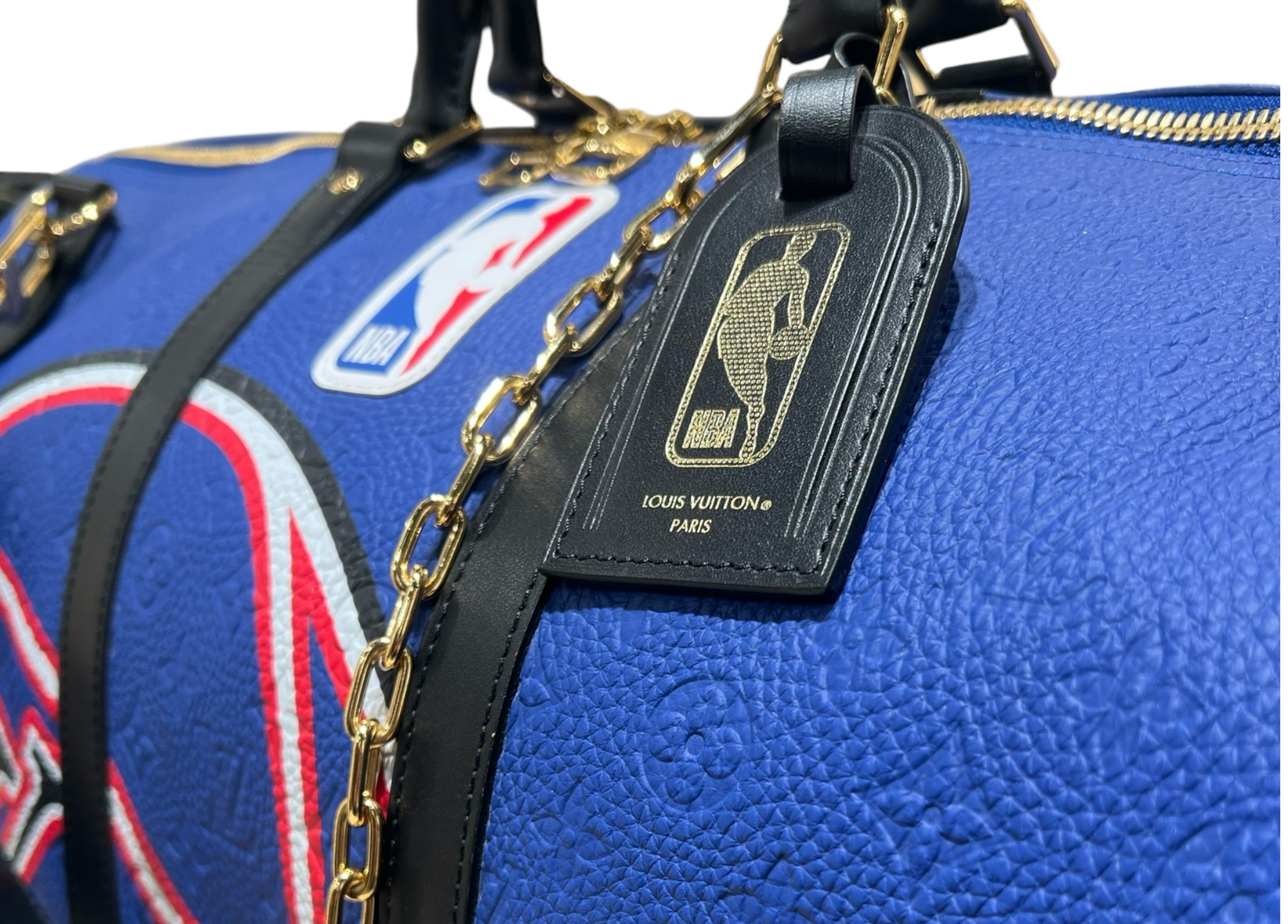 Louis Vuitton NBA Keepall Bandouliere 55 Leather Blue COND 9.5/10