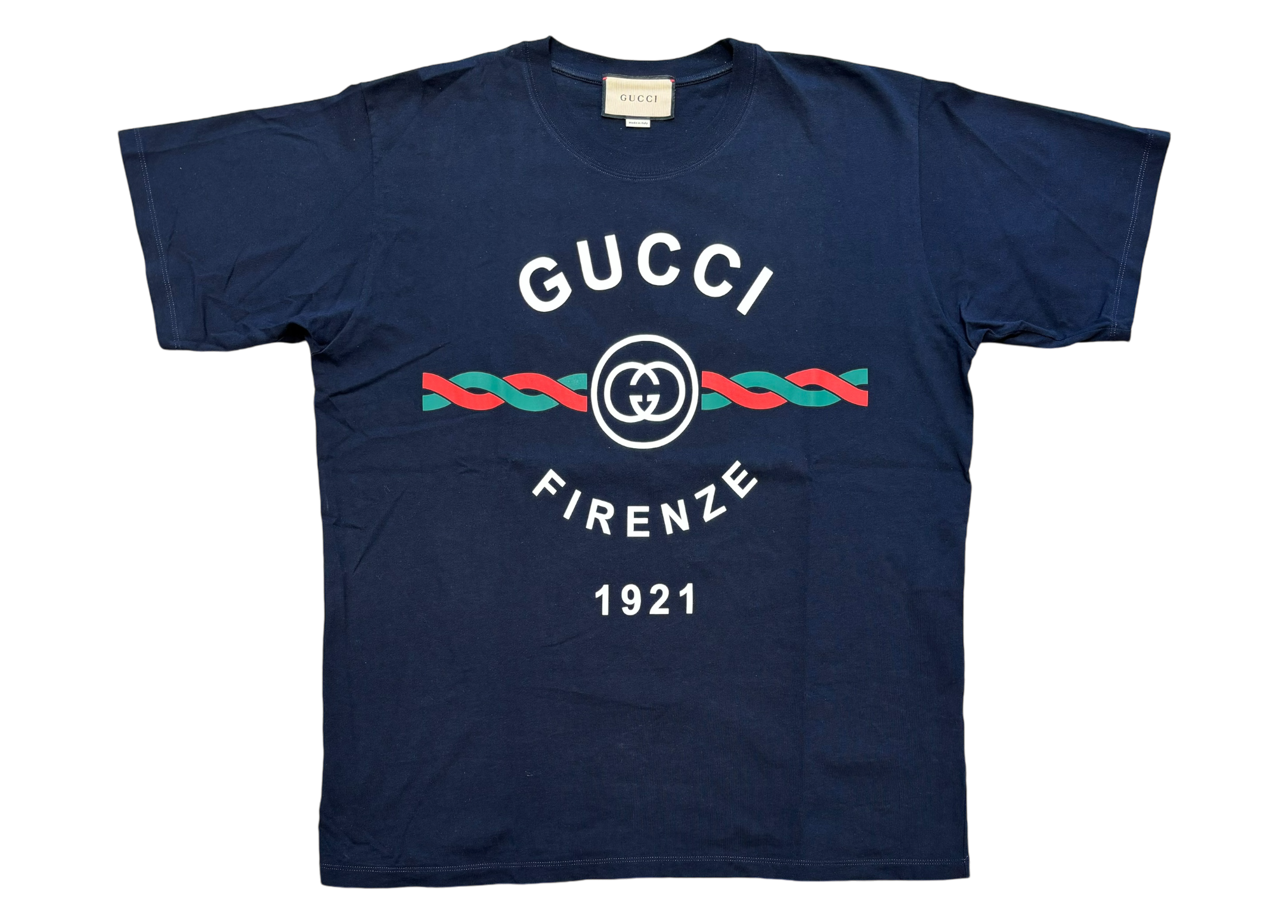 Gucci T-shirt Logo Firenze Navy COND 9/10