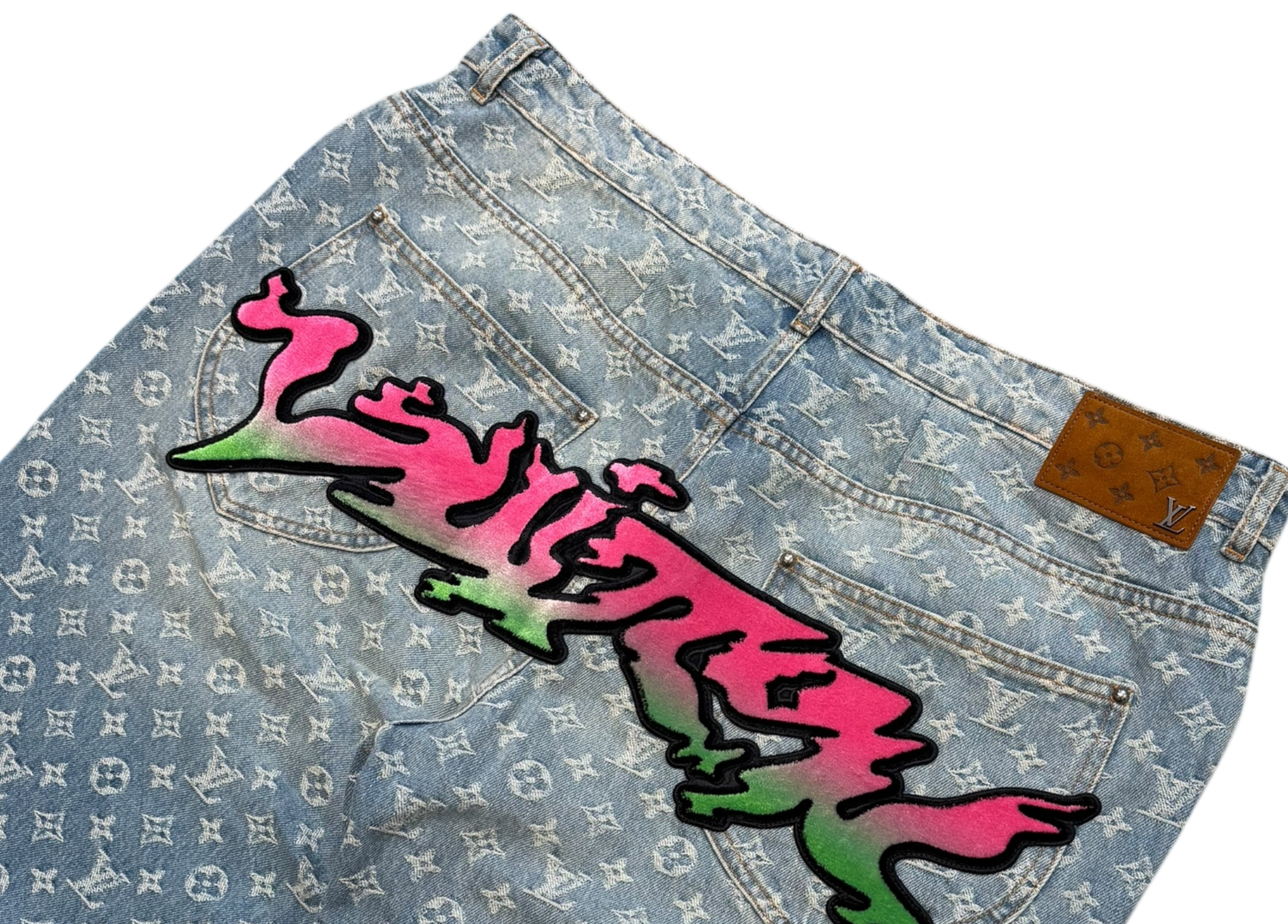 Louis Vuitton Denim Jeans Graffiti Monogram COND 9/10