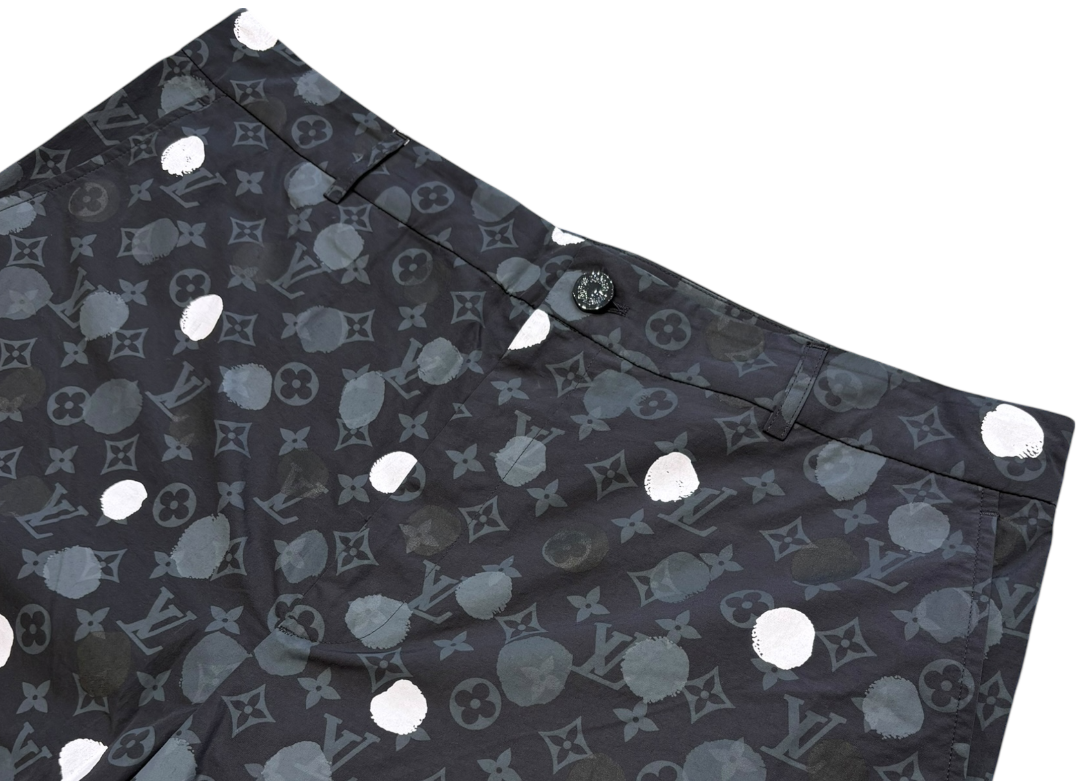 Louis Vuitton Pants Cargo Black White Yayaoi Kusama COND 9.9/10