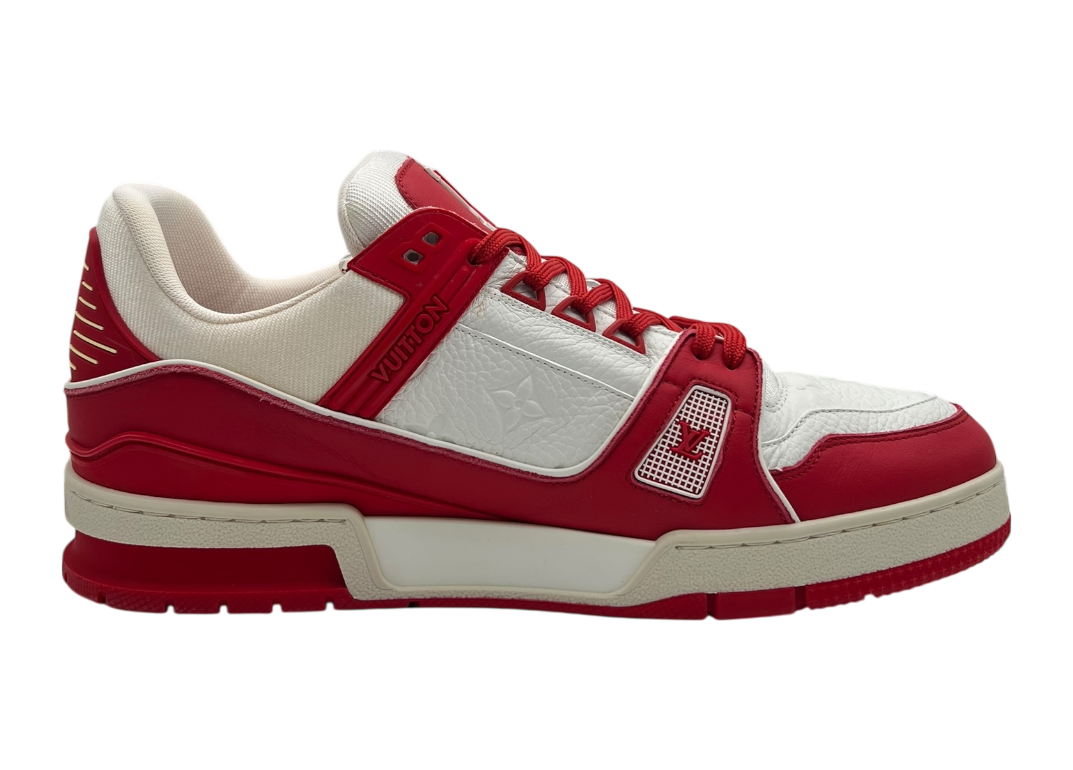 Louis Vuitton Trainer White Red Virgil LV Tag COND 9.8/10 (NO BOX)