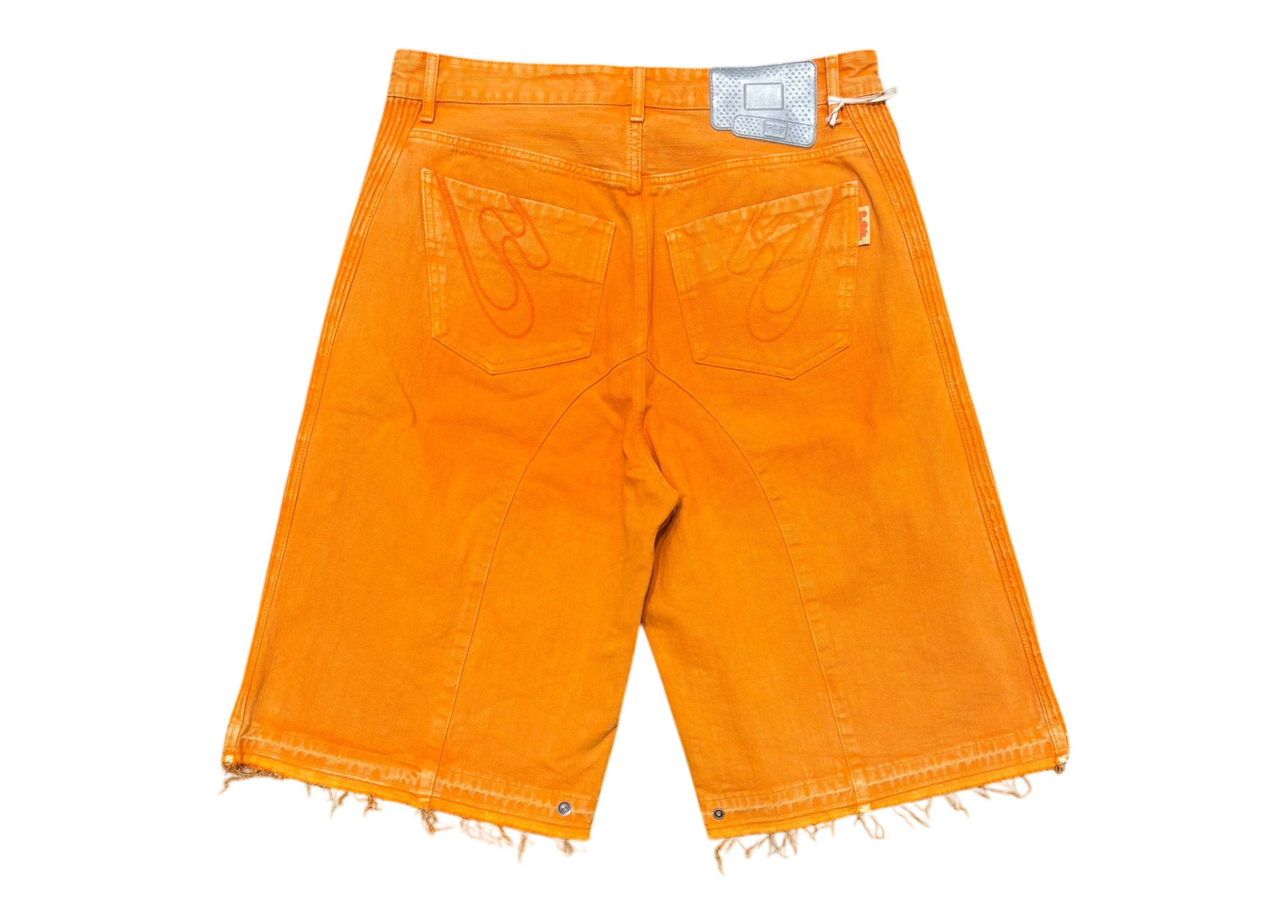 PDF Jorts Denim Jeans Orange Distressed COND NEW