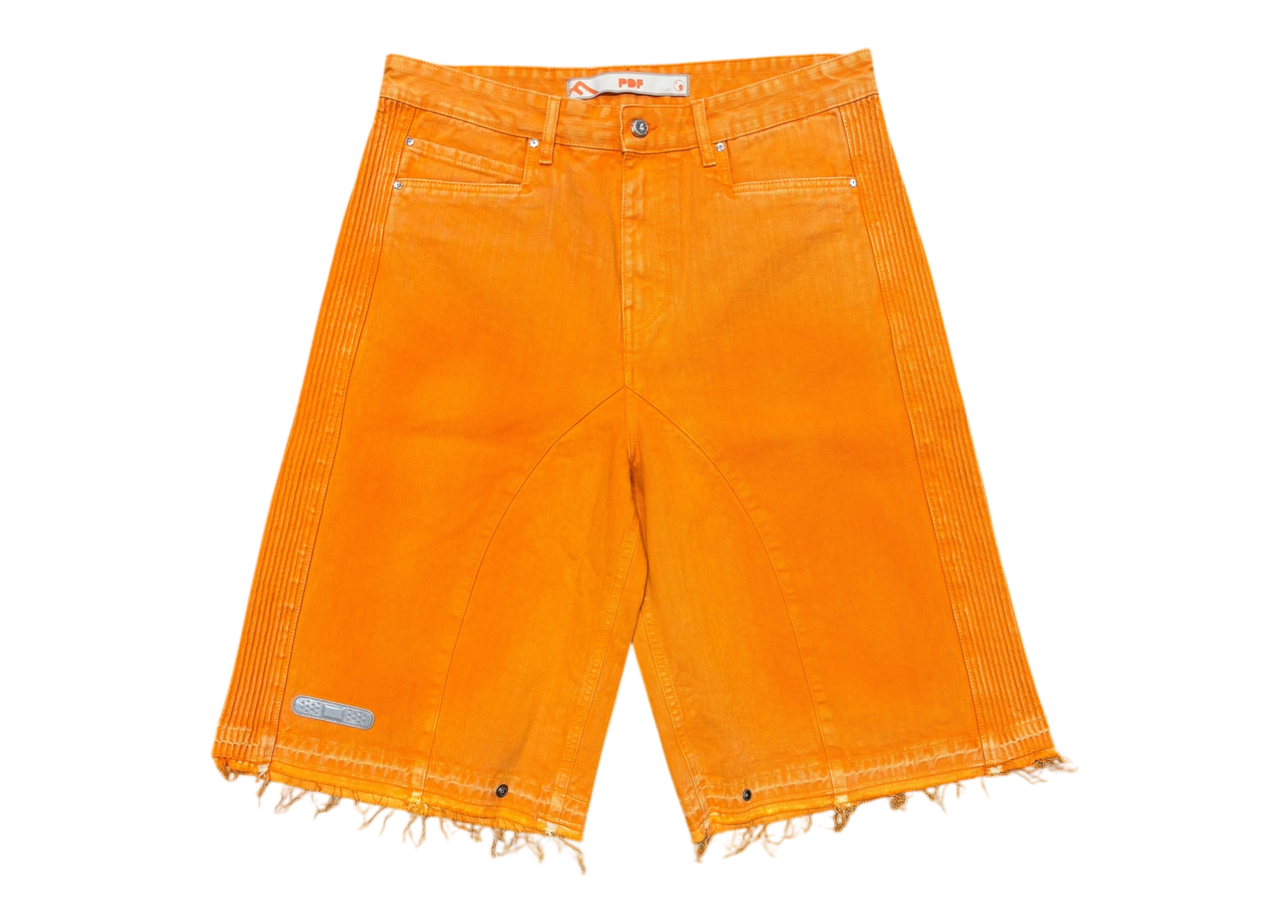 PDF Jorts Denim Jeans Orange Distressed COND NEW