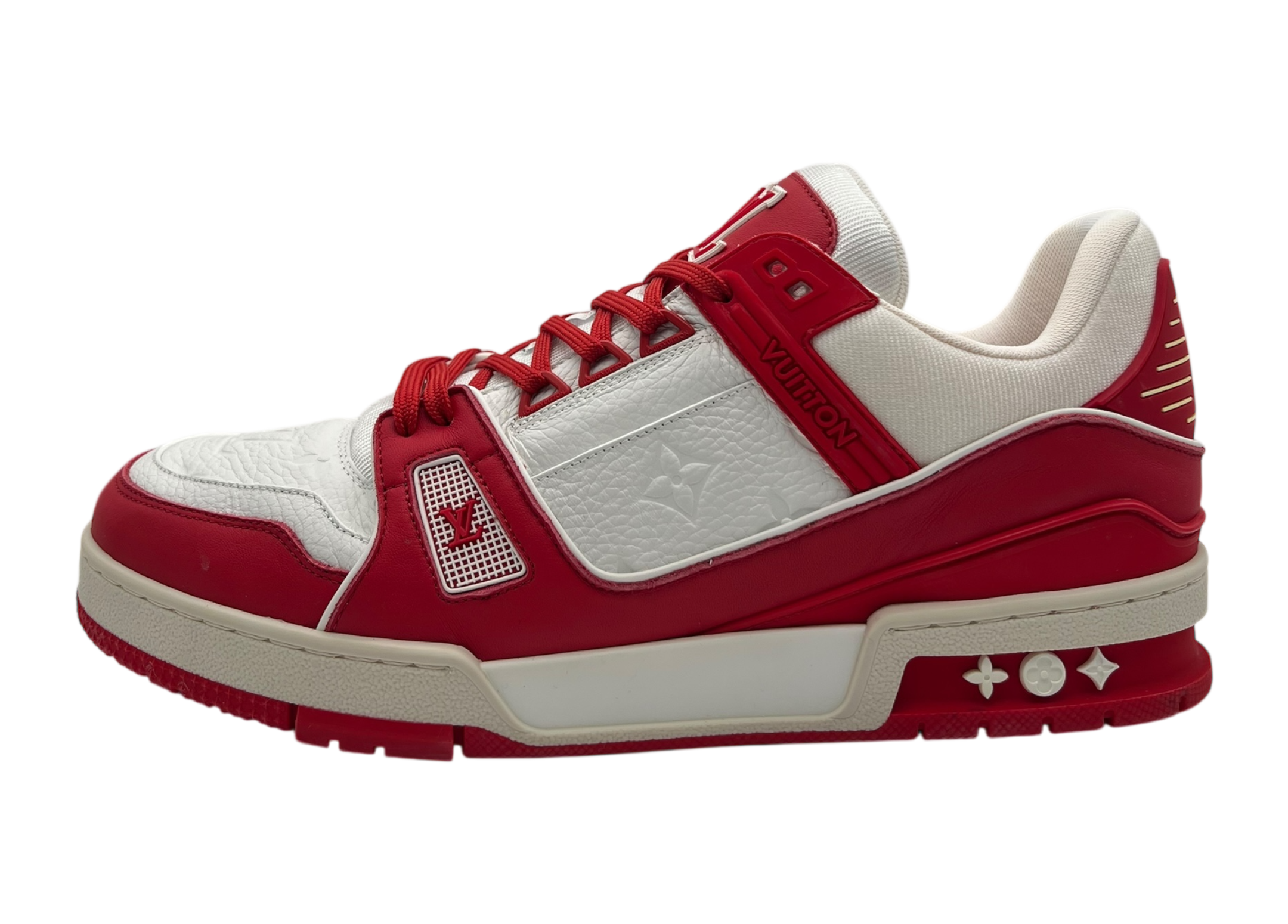 Louis Vuitton Trainer White Red Virgil LV Tag COND 9.8/10 (NO BOX)