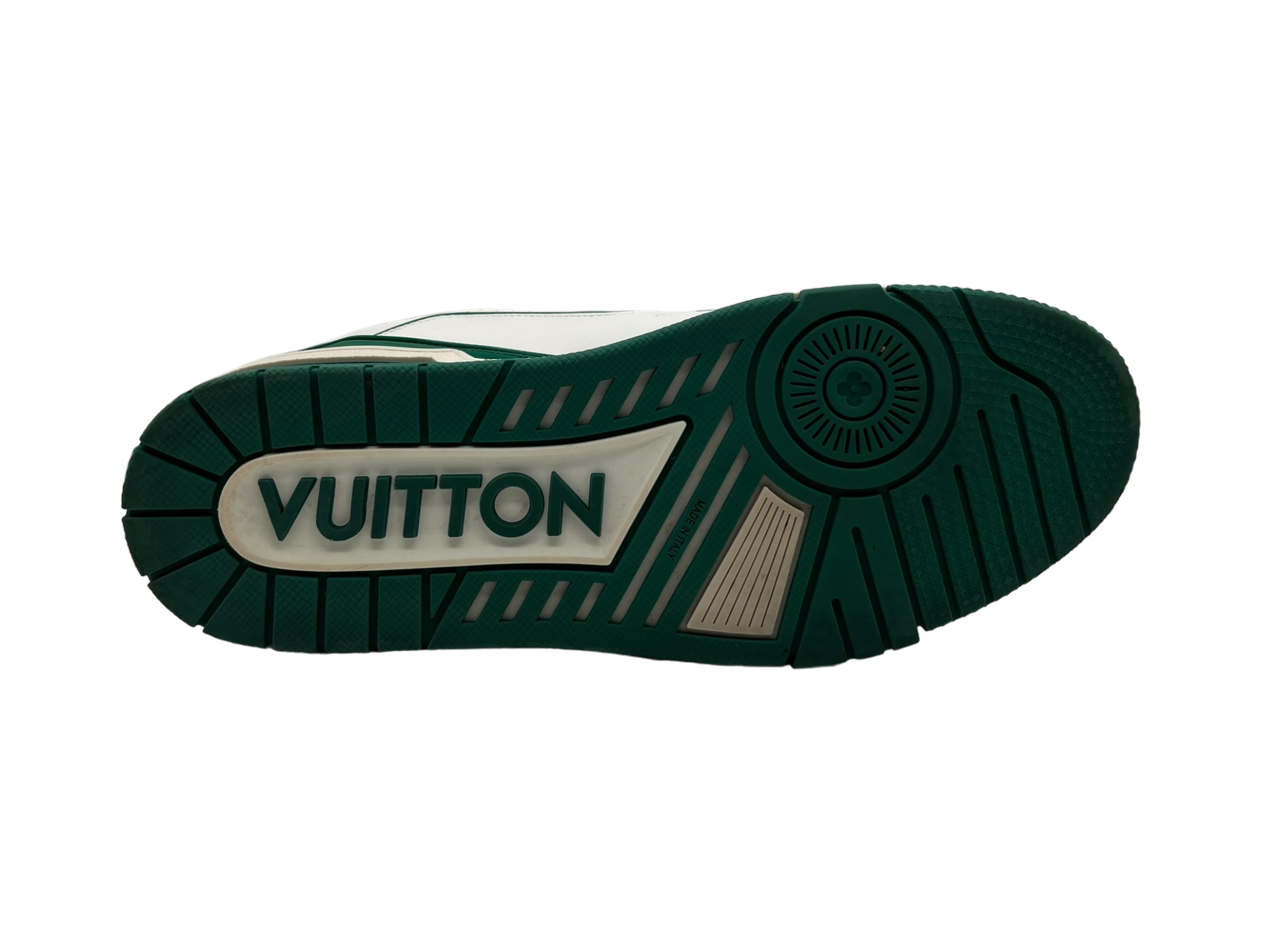 Louis Vuitton Trainer White Green COND 9/10 (OG ALL)