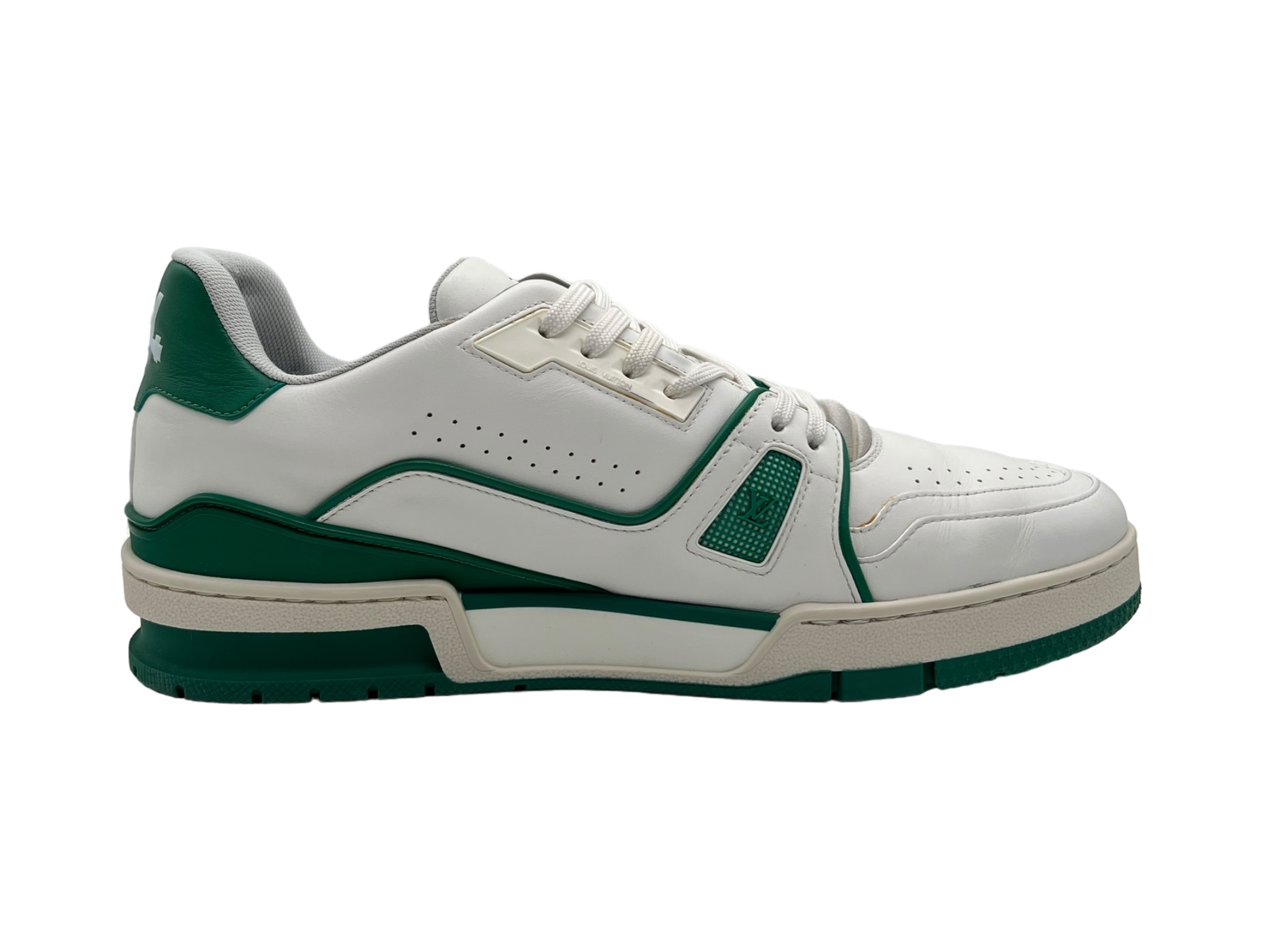 Louis Vuitton Trainer White Green COND 9/10 (OG ALL)