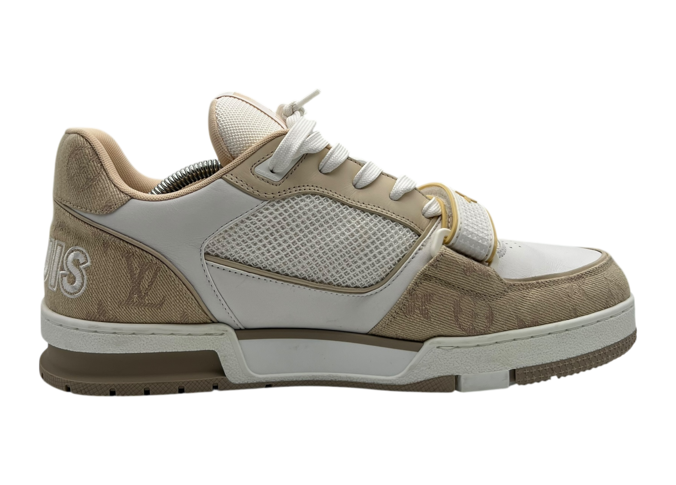 Louis Vuitton Trainer Denim Beige Strap COND 9.5/10 (NO BOX)