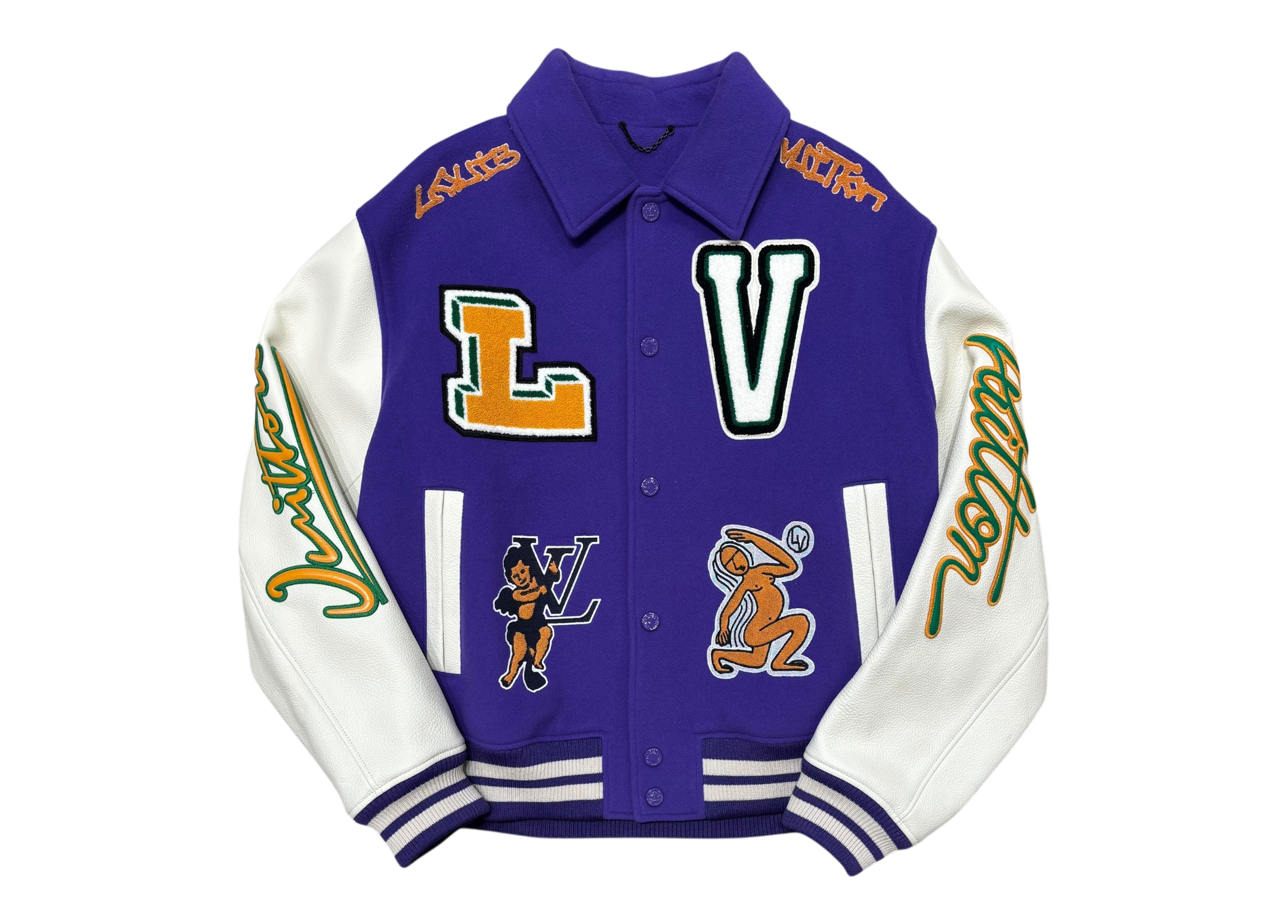Louis Vuitton Varsity Jacket Purple Multi Patch COND 9.9/10
