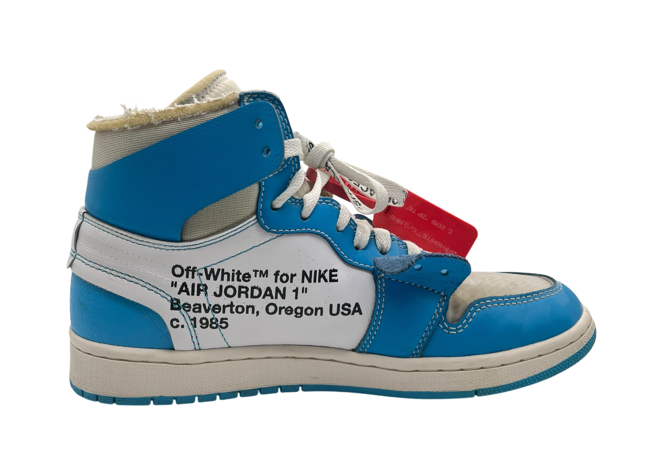 Jordan 1 High Off-White UNC COND 8.5/10 (NO BOX)