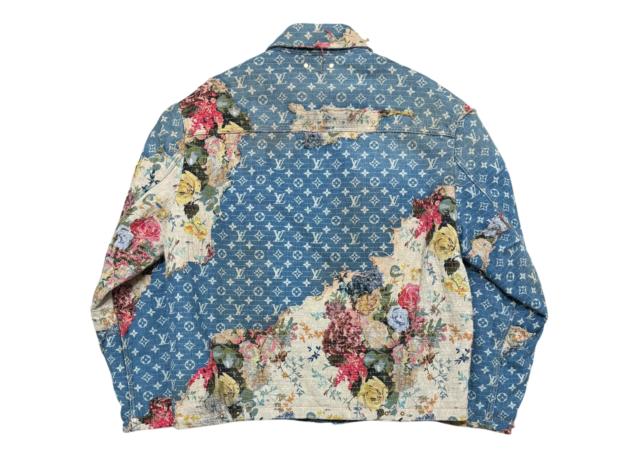 Louis Vuitton Workwear Jacket Monogram Distressed Floral COND 9.9/10
