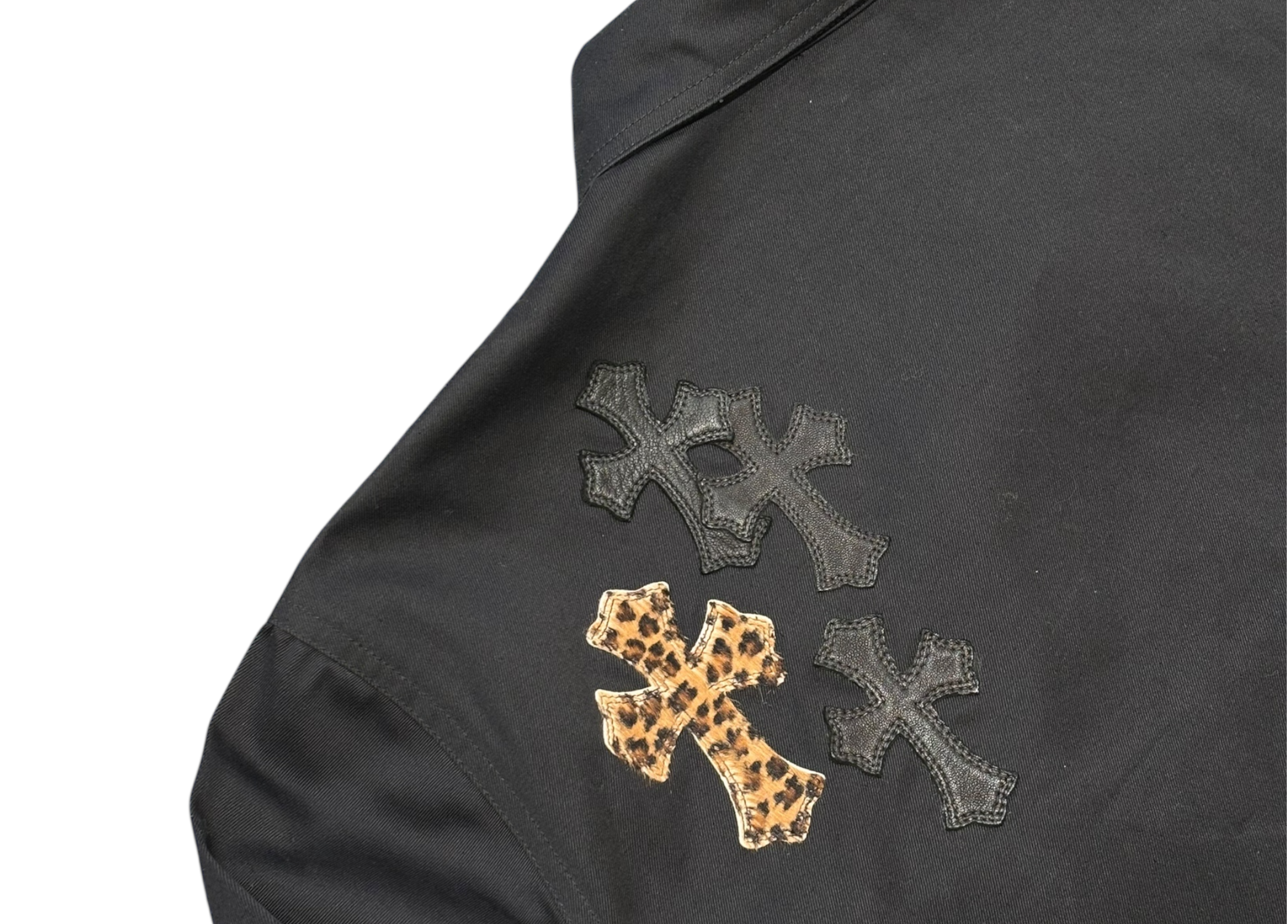 Chrome Hearts Jacket Work Dog Leopard Cross Black COND NEW