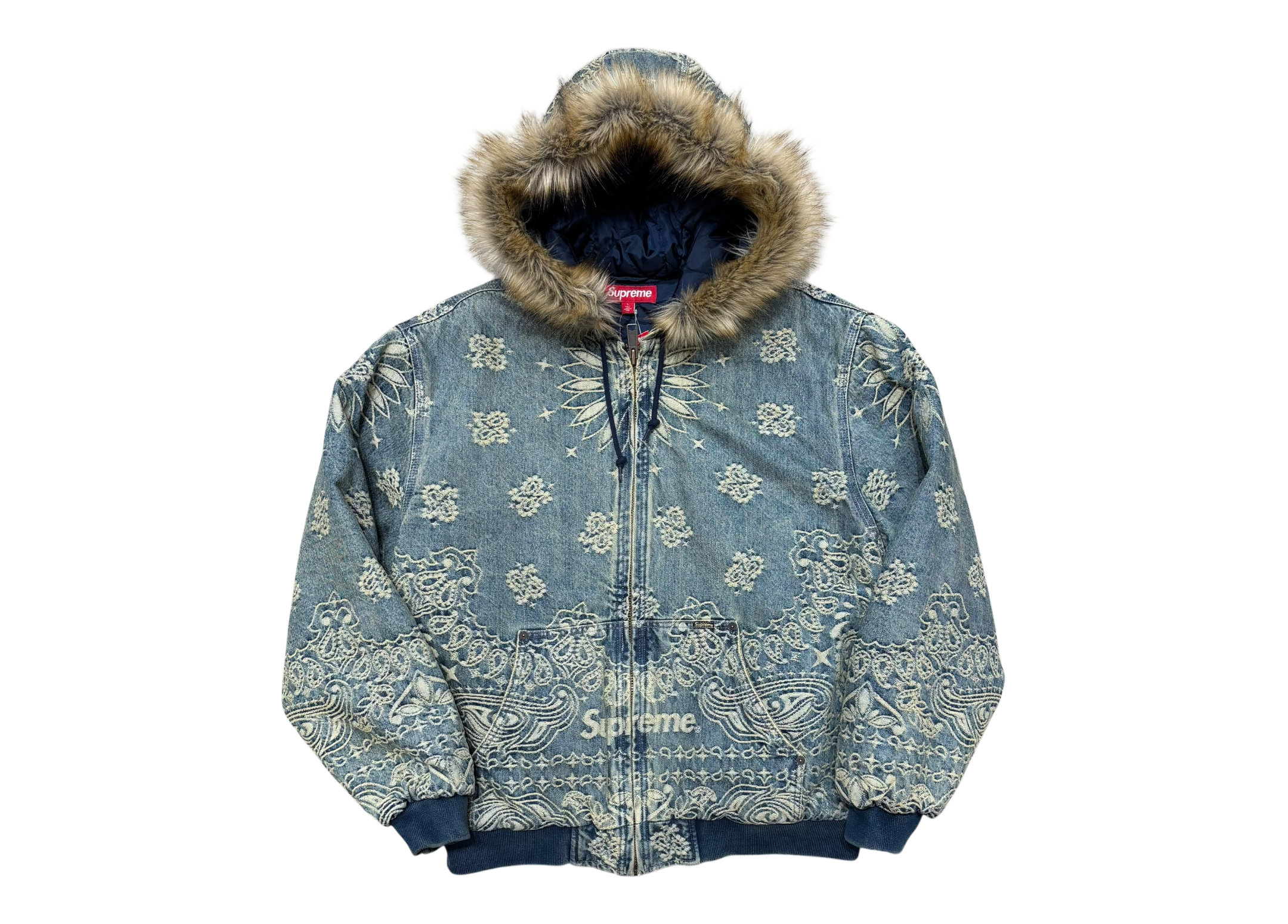 Supreme Zip Jacket Bandana Denim COND NEW
