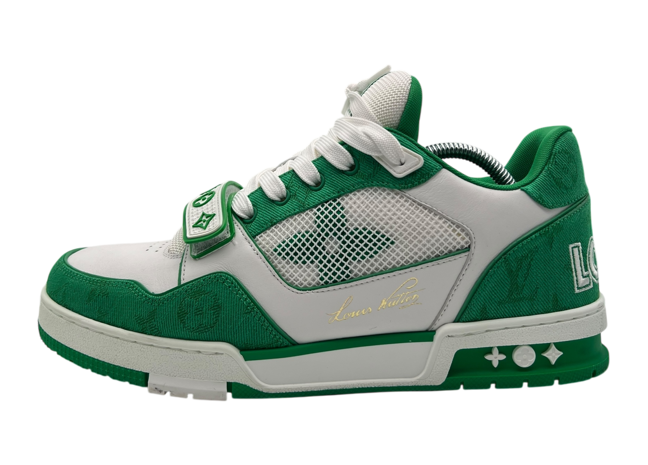 Louis Vuitton Trainer Denim Green Strap COND 9.9/10 (NO BOX)