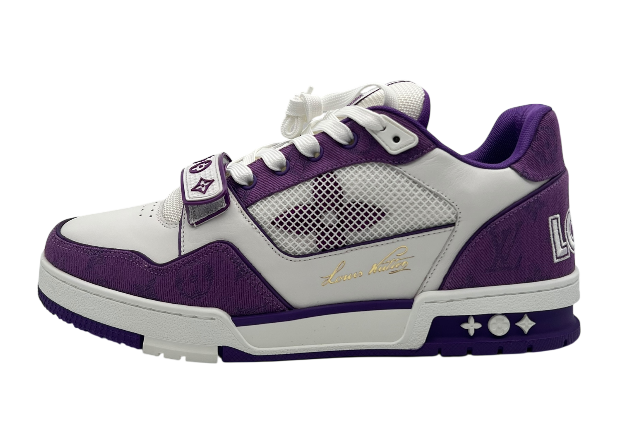 Louis Vuitton Trainer Denim Purple Strap COND NEW (NO BOX)