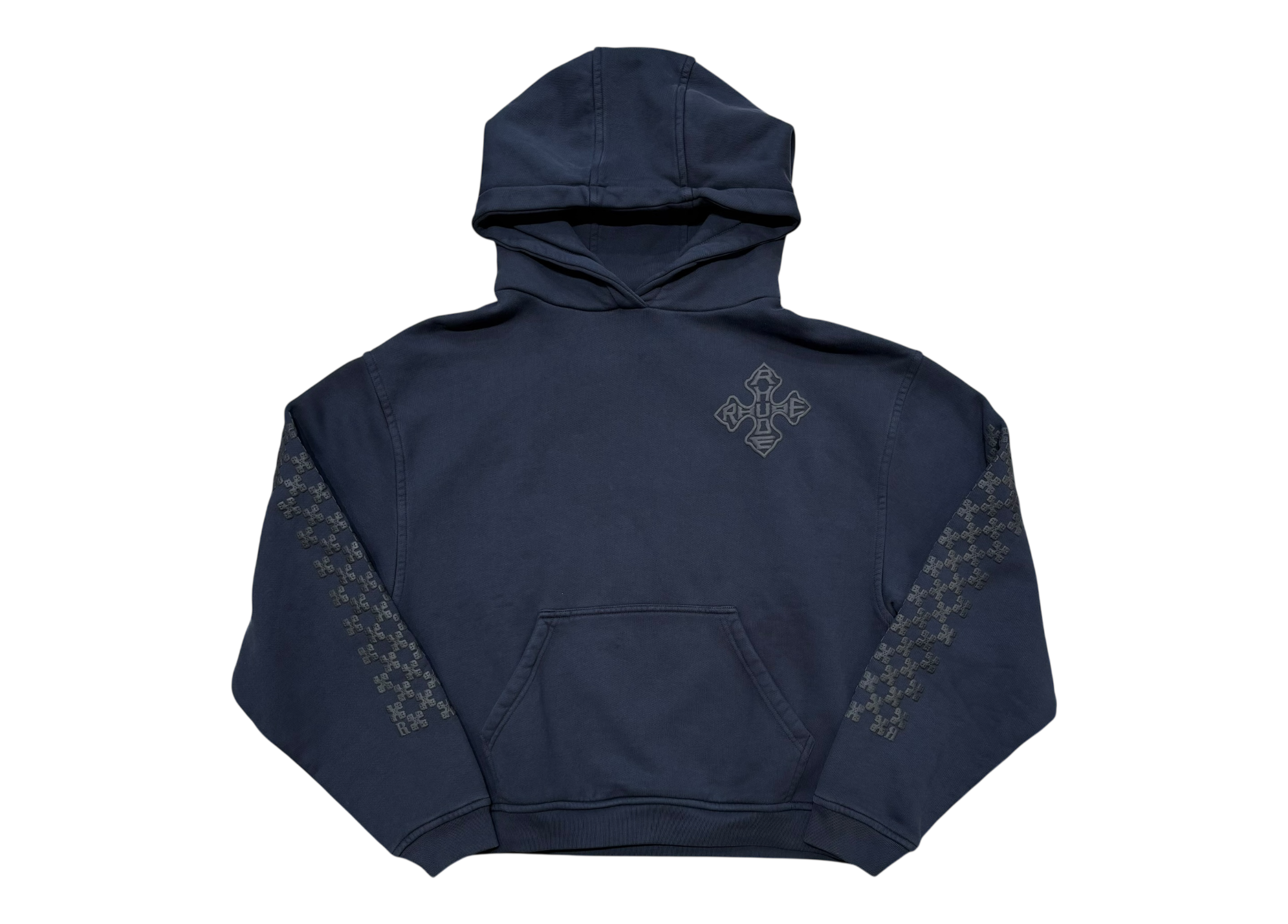 Rhude Hoodie Cross Logo Black COND NEW